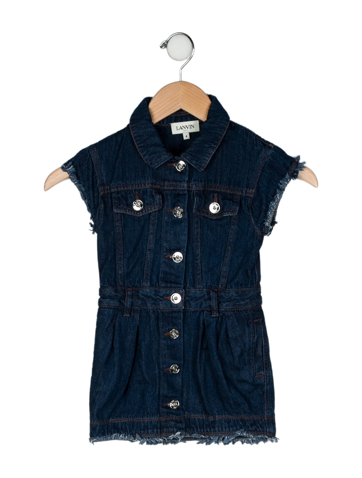 Lanvin Cotton Denim Short Sleeve Dress