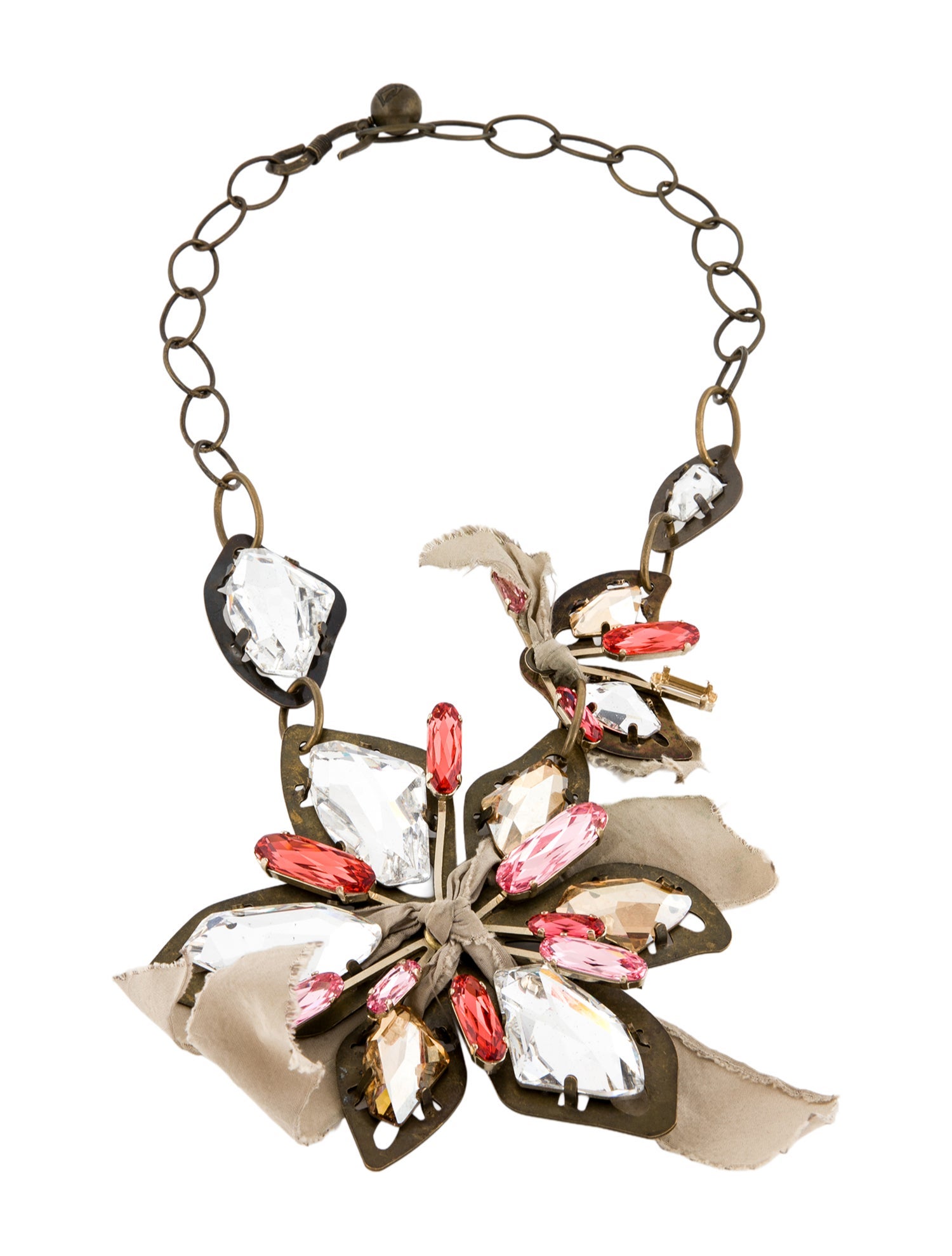 Lanvin Fabric, & Crystal Collar Necklace