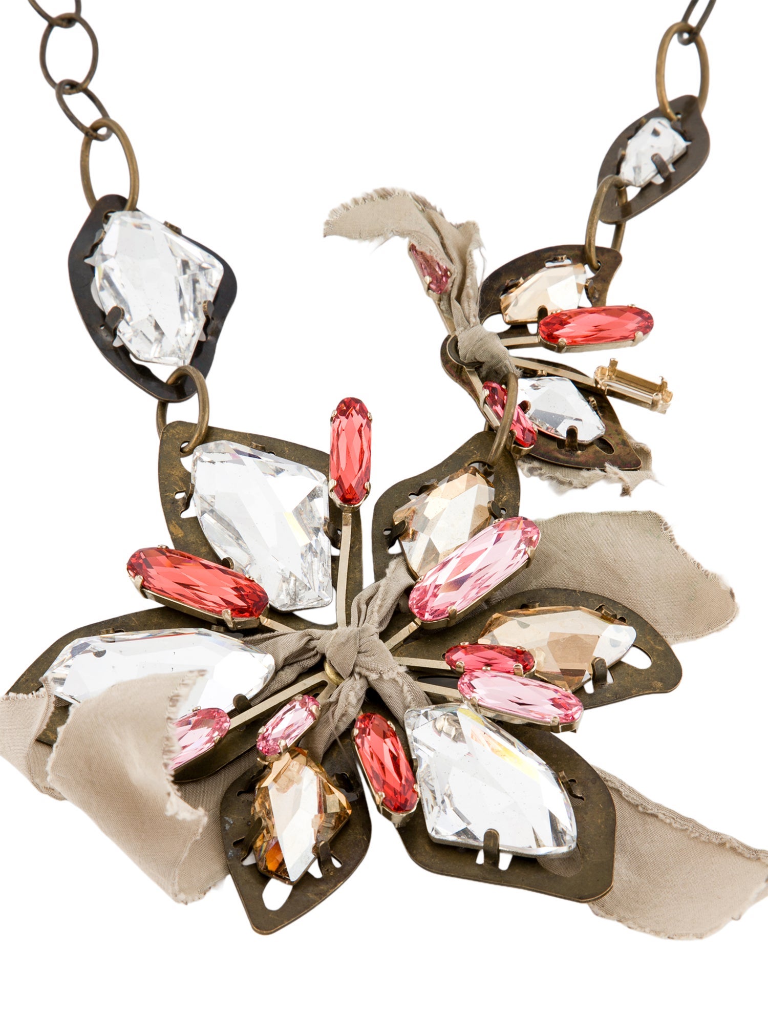 Lanvin Fabric, & Crystal Collar Necklace