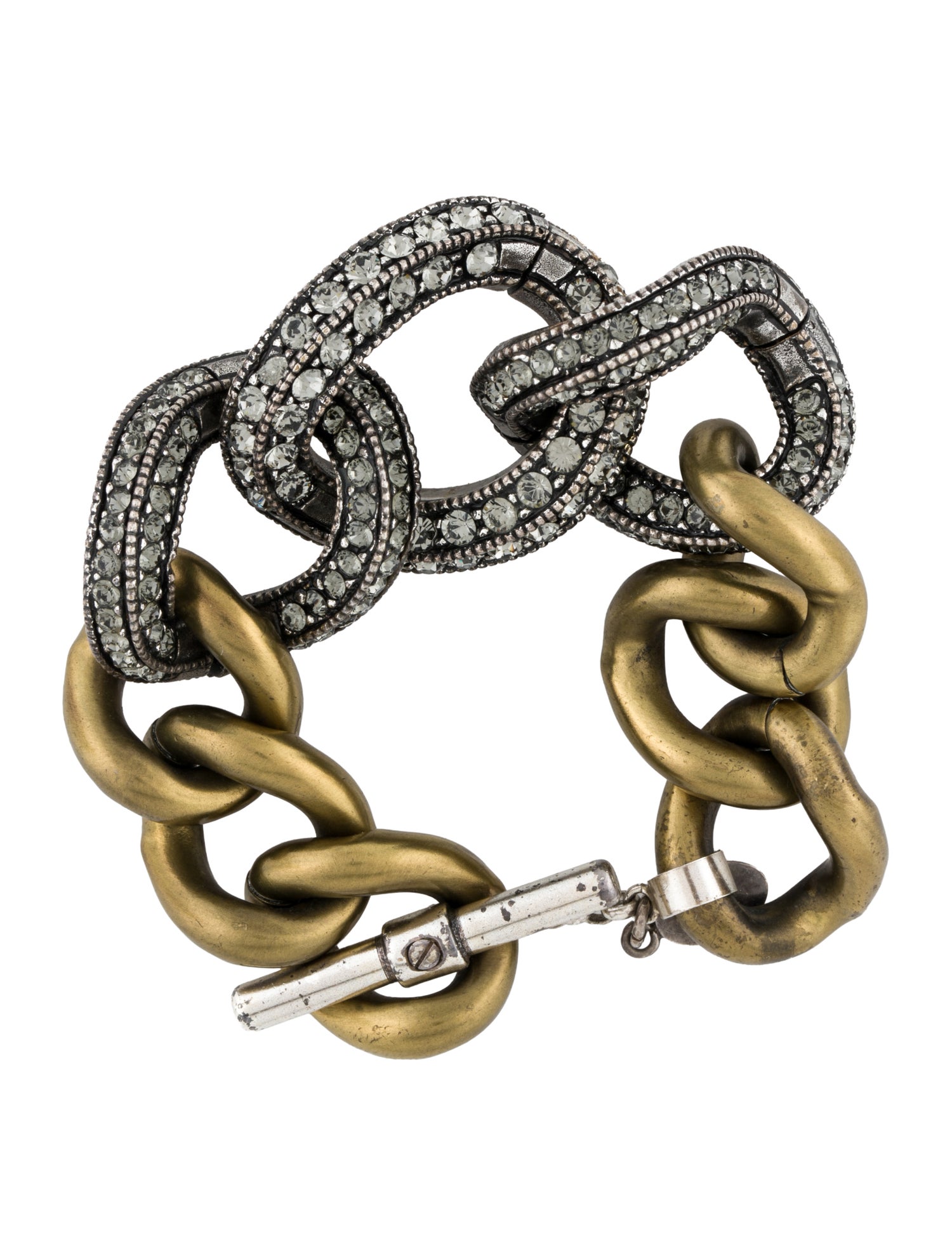 Lanvin Crystal Chunk Link Chain Bracelet