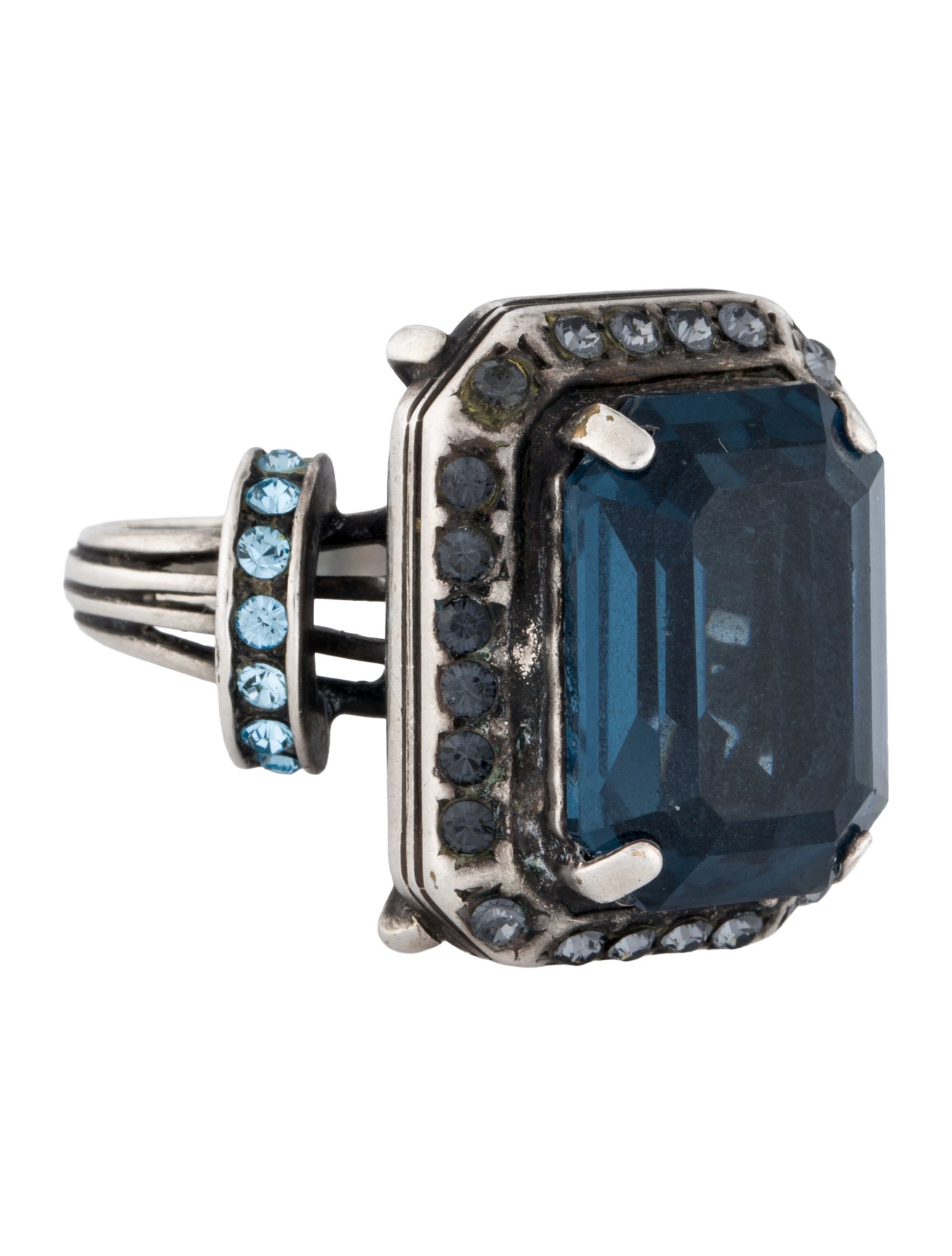 Lanvin Crystal Borneo Cocktail Ring