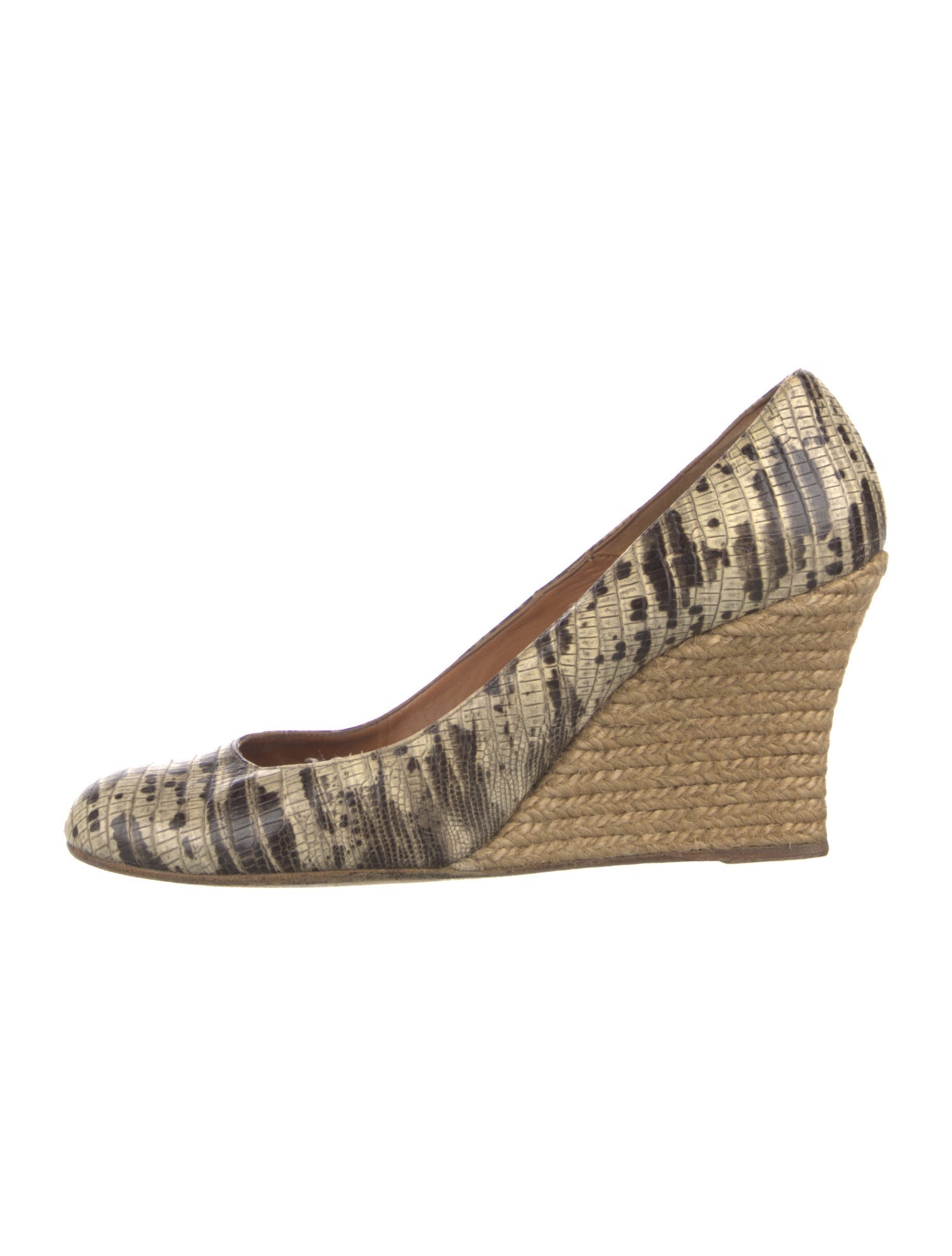 Lanvin Embossed Leather Animal Print Pumps