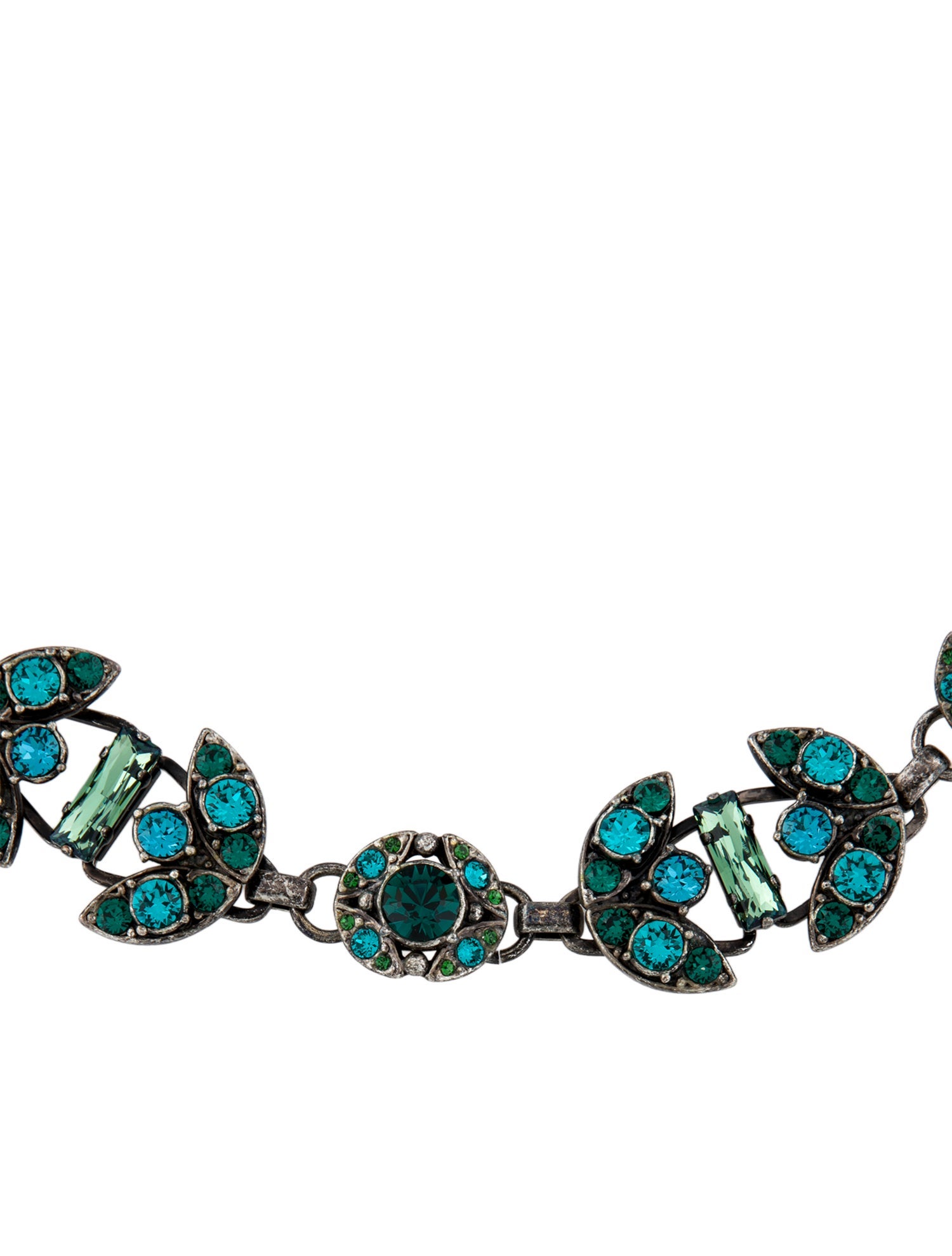 Lanvin Crystal & Ribbon Collar Necklace