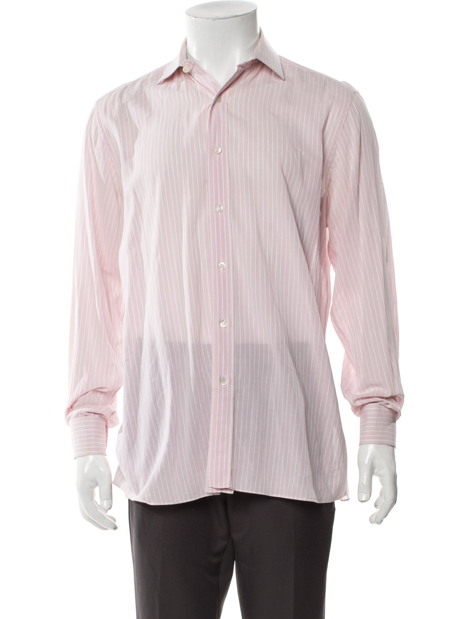 Lanvin Striped Long Sleeve Dress Shirt