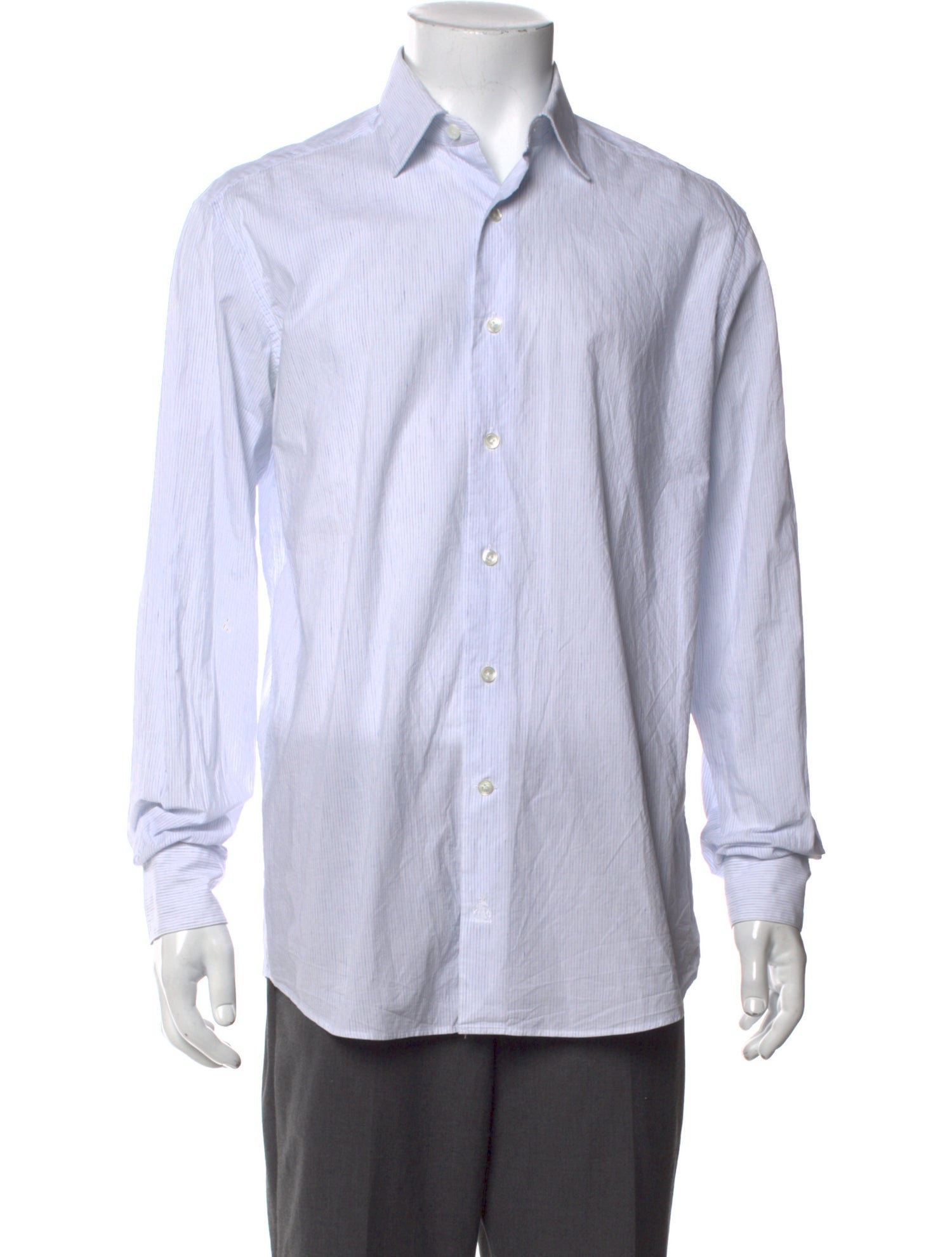 Lanvin Striped Long Sleeve Dress Shirt