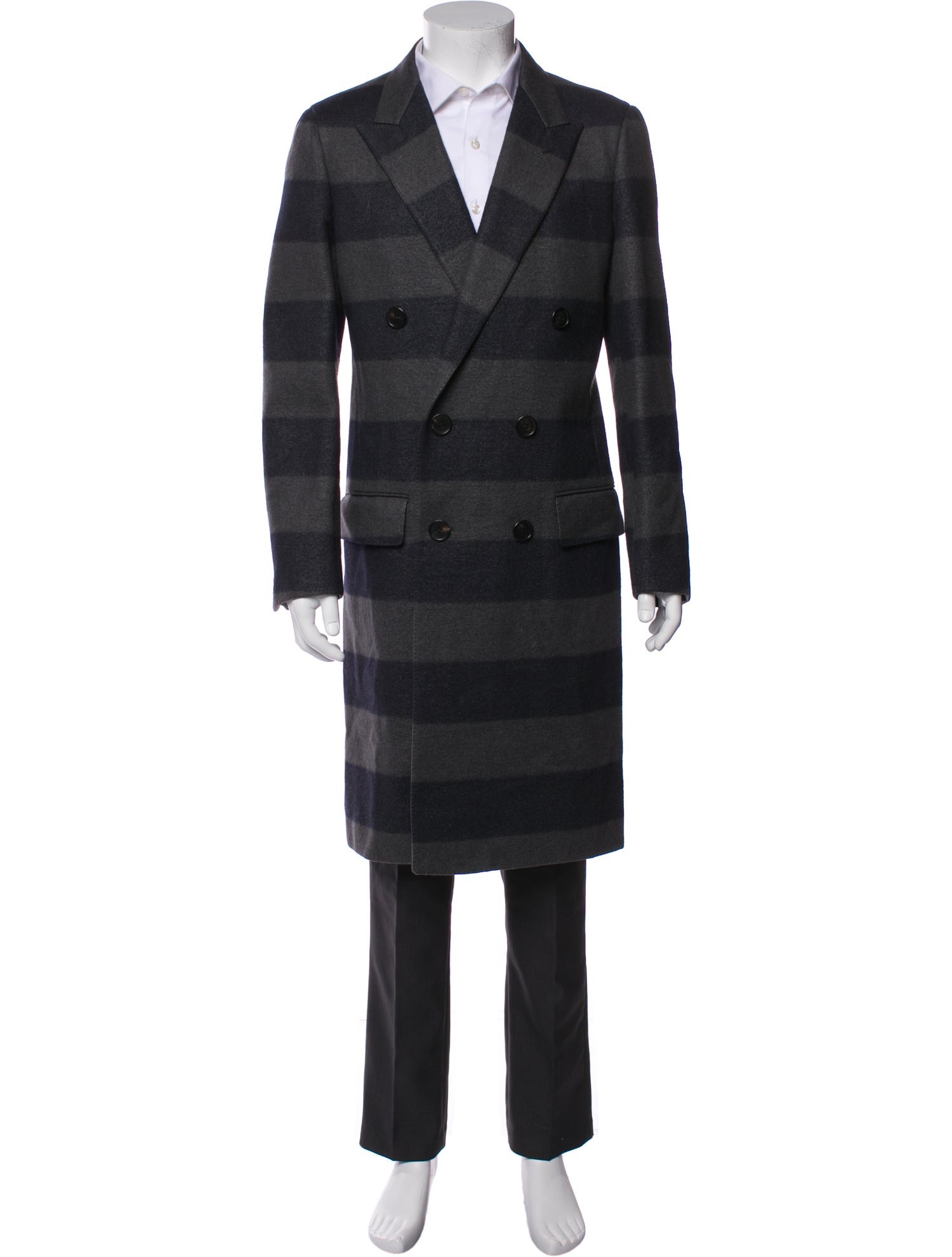 Lanvin Wool Striped Overcoat