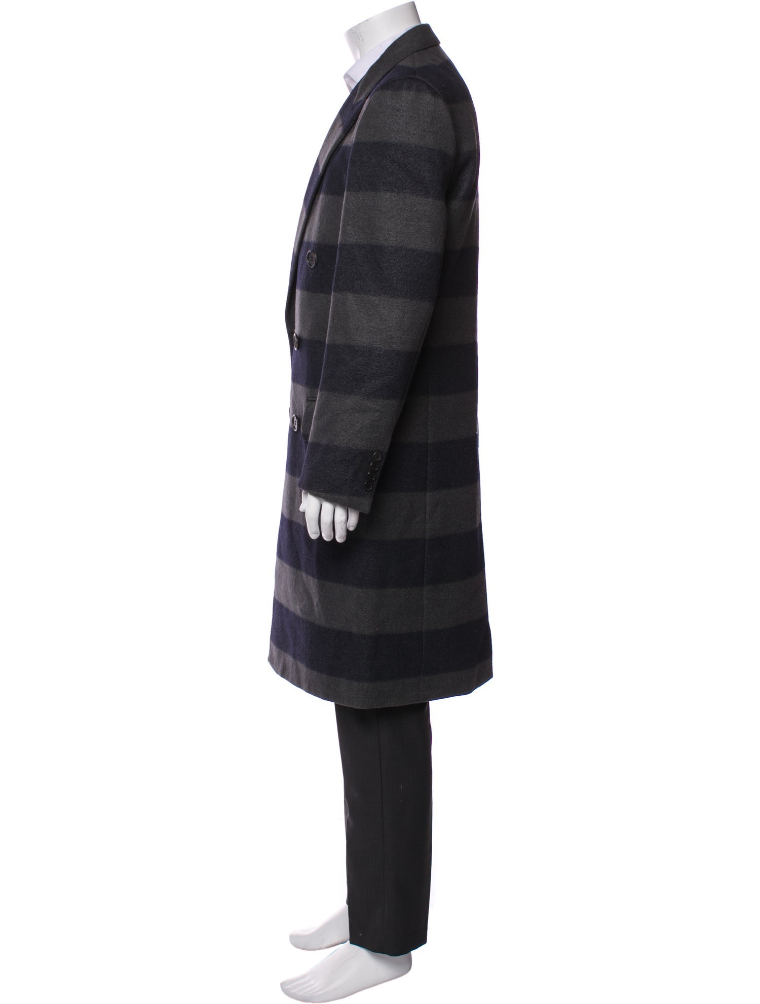 Lanvin Wool Striped Overcoat
