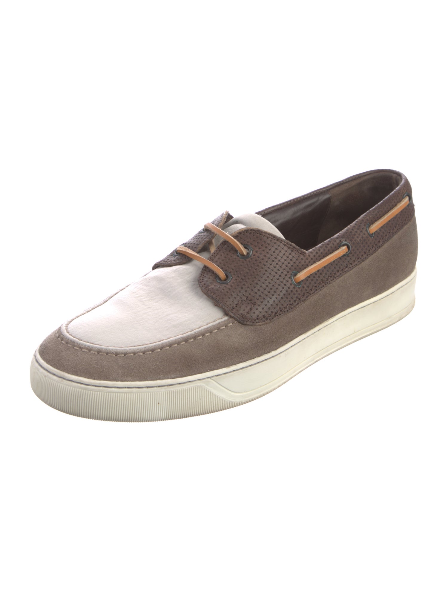 Lanvin Suede Boat Shoes