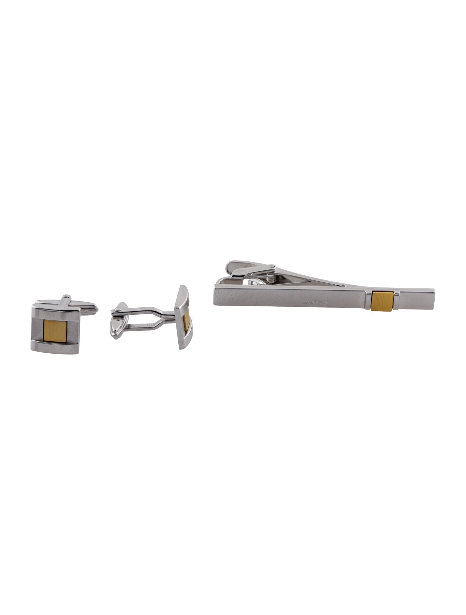 Lanvin Two-Tone Cufflinks & Tie Bar Set