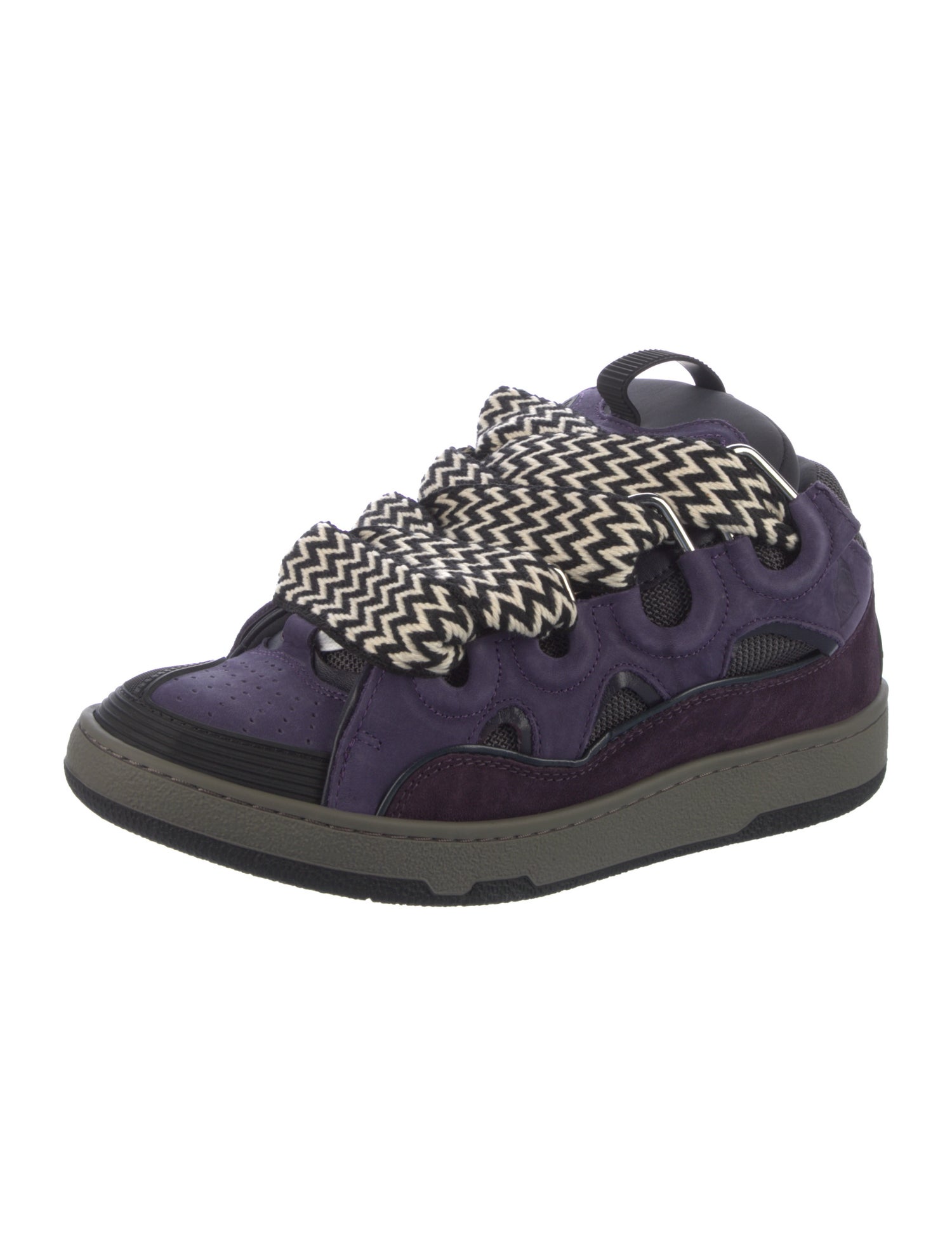 Lanvin Suede Printed Sneakers