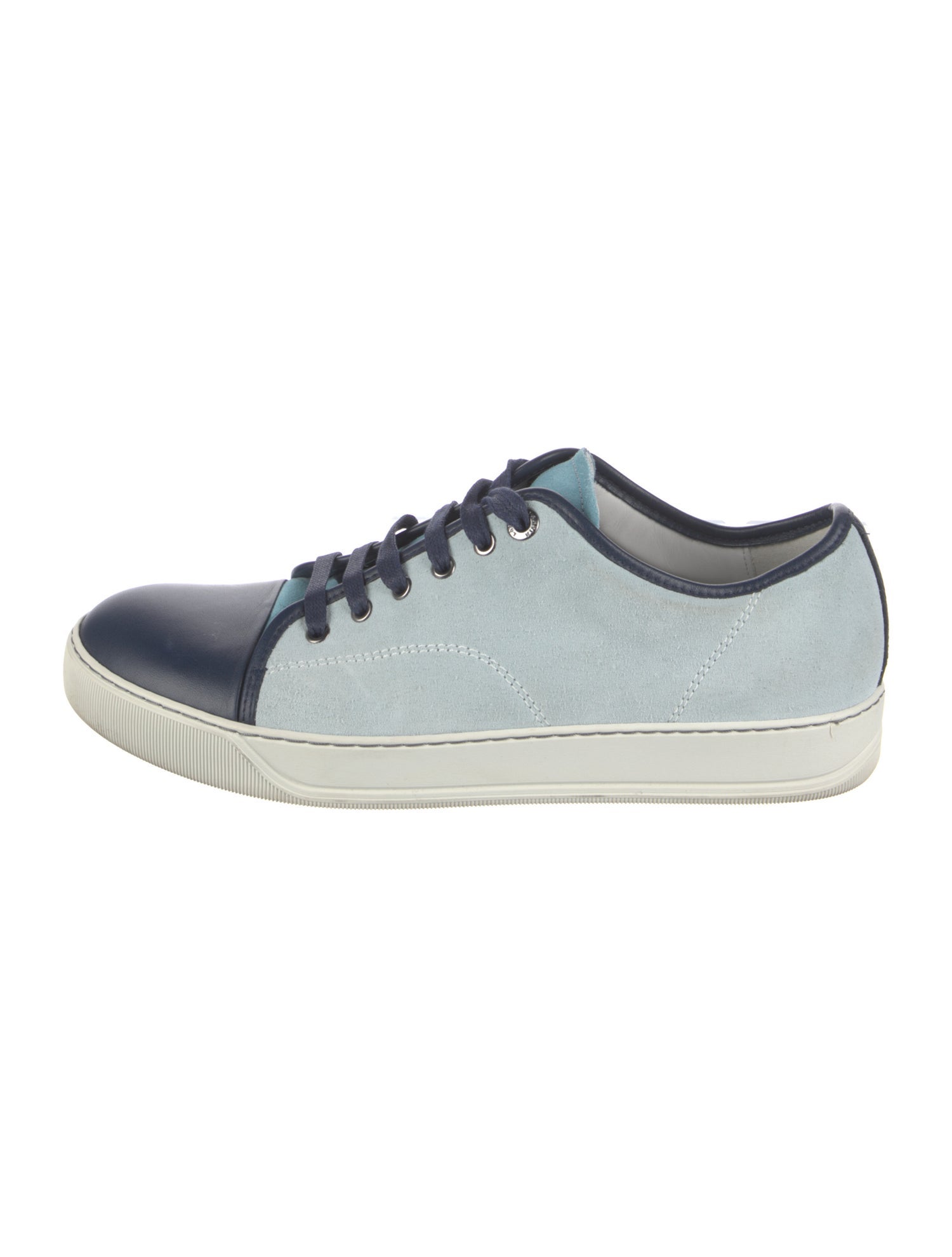 Lanvin Suede Colorblock Pattern Sneakers