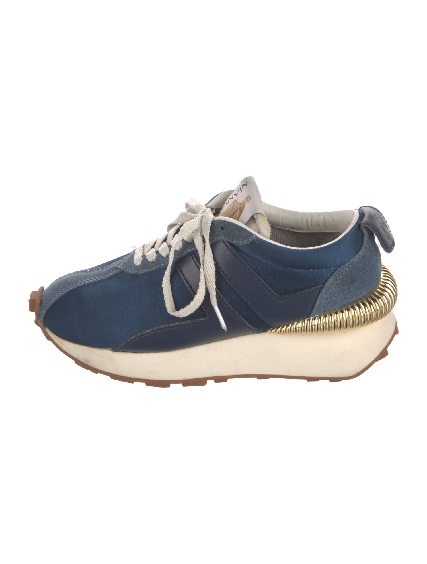 Lanvin Satin Leather Trim Embellishment Athletic Sneakers