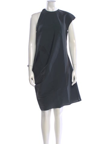 Pre-owned Lanvin Silk Knee-length Dress In Gray