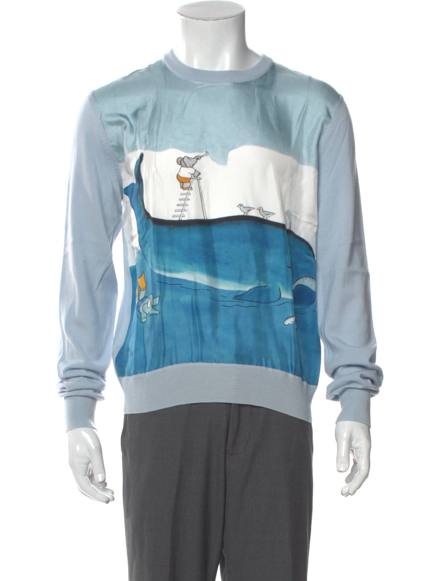 Lanvin Virgin Wool Graphic Print Pullover