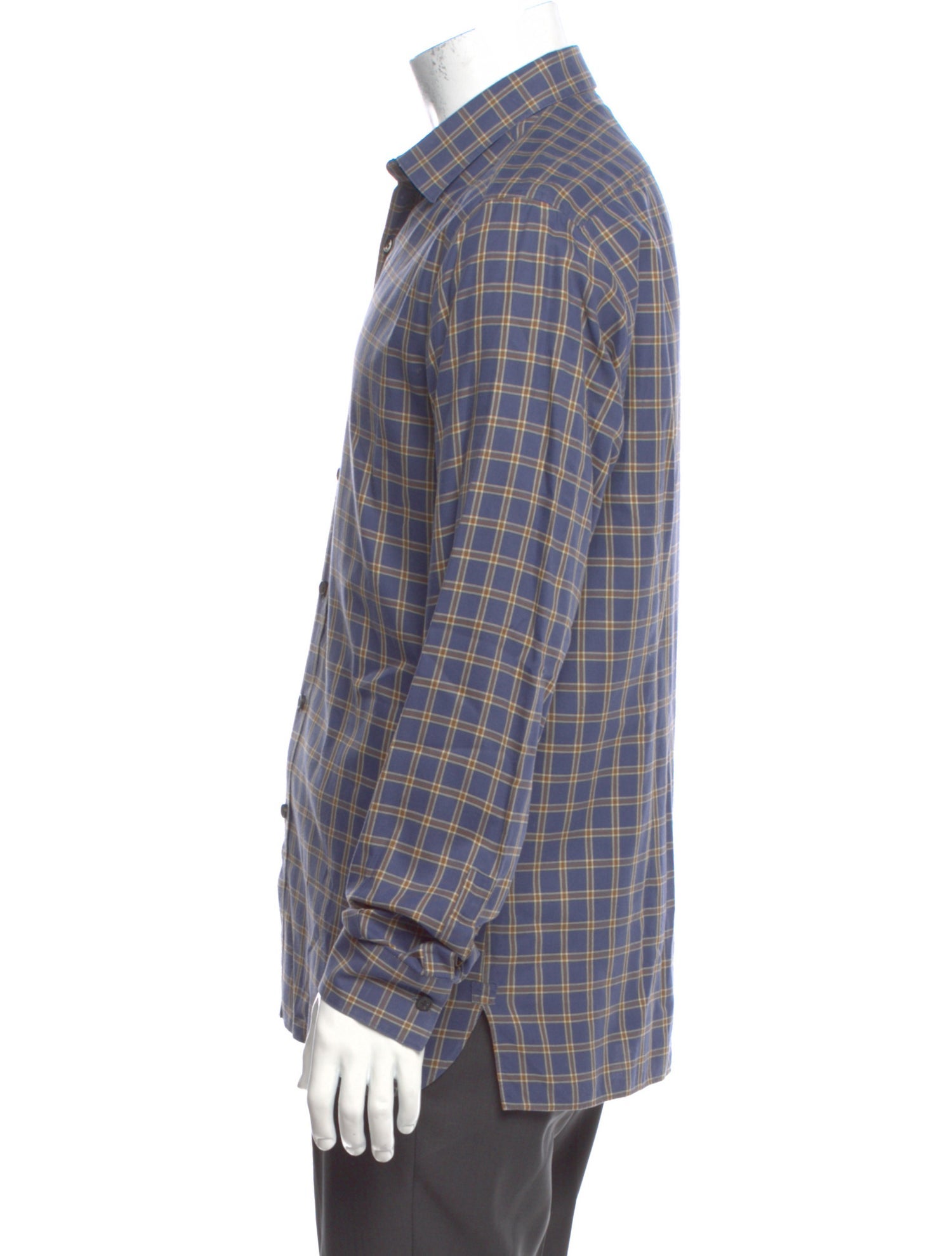 Lanvin Plaid Print Long Sleeve Shirt