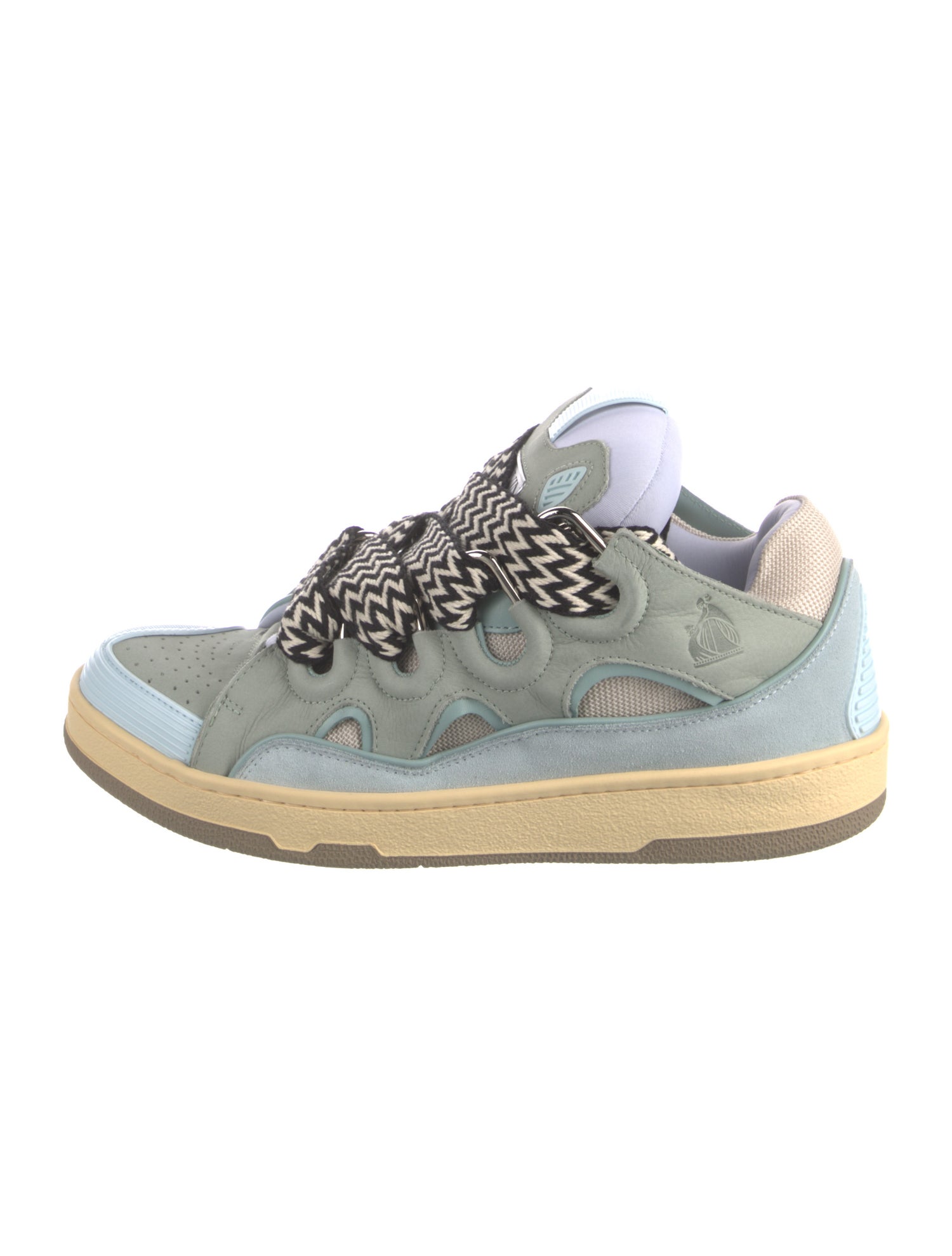 Lanvin Suede Colorblock Pattern Sneakers w/ Tags
