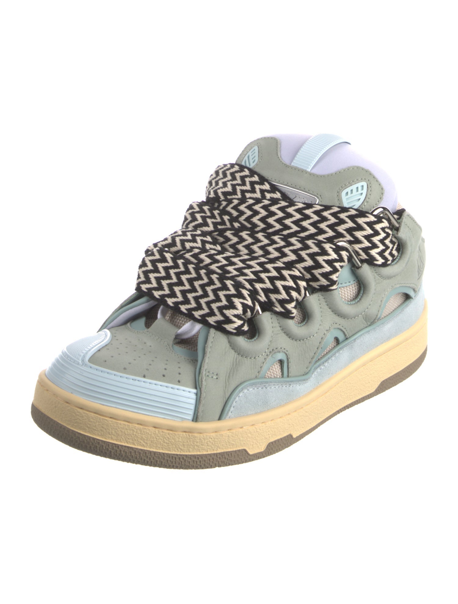 Lanvin Suede Colorblock Pattern Sneakers w/ Tags