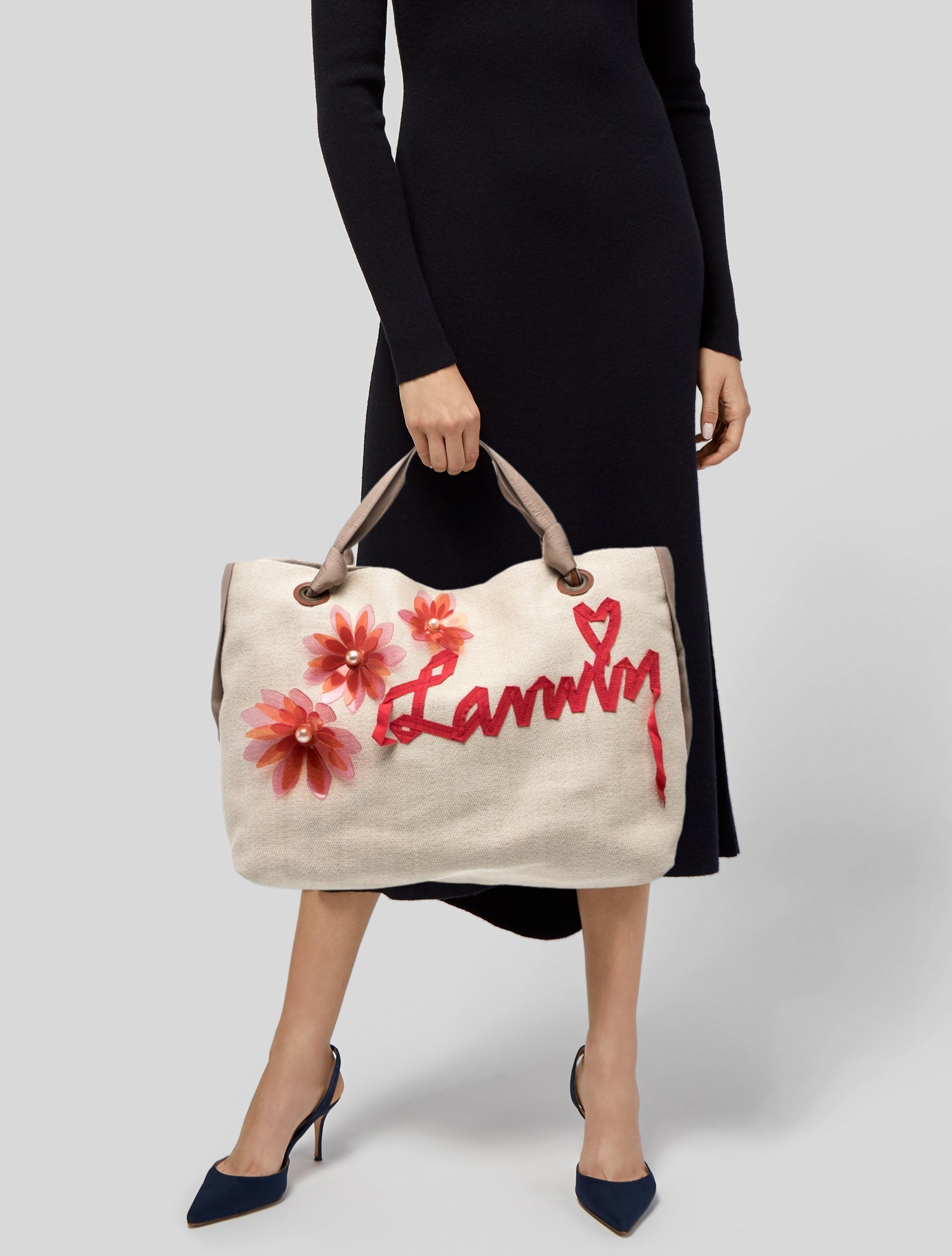 Lanvin Canvas Top Handle Bag