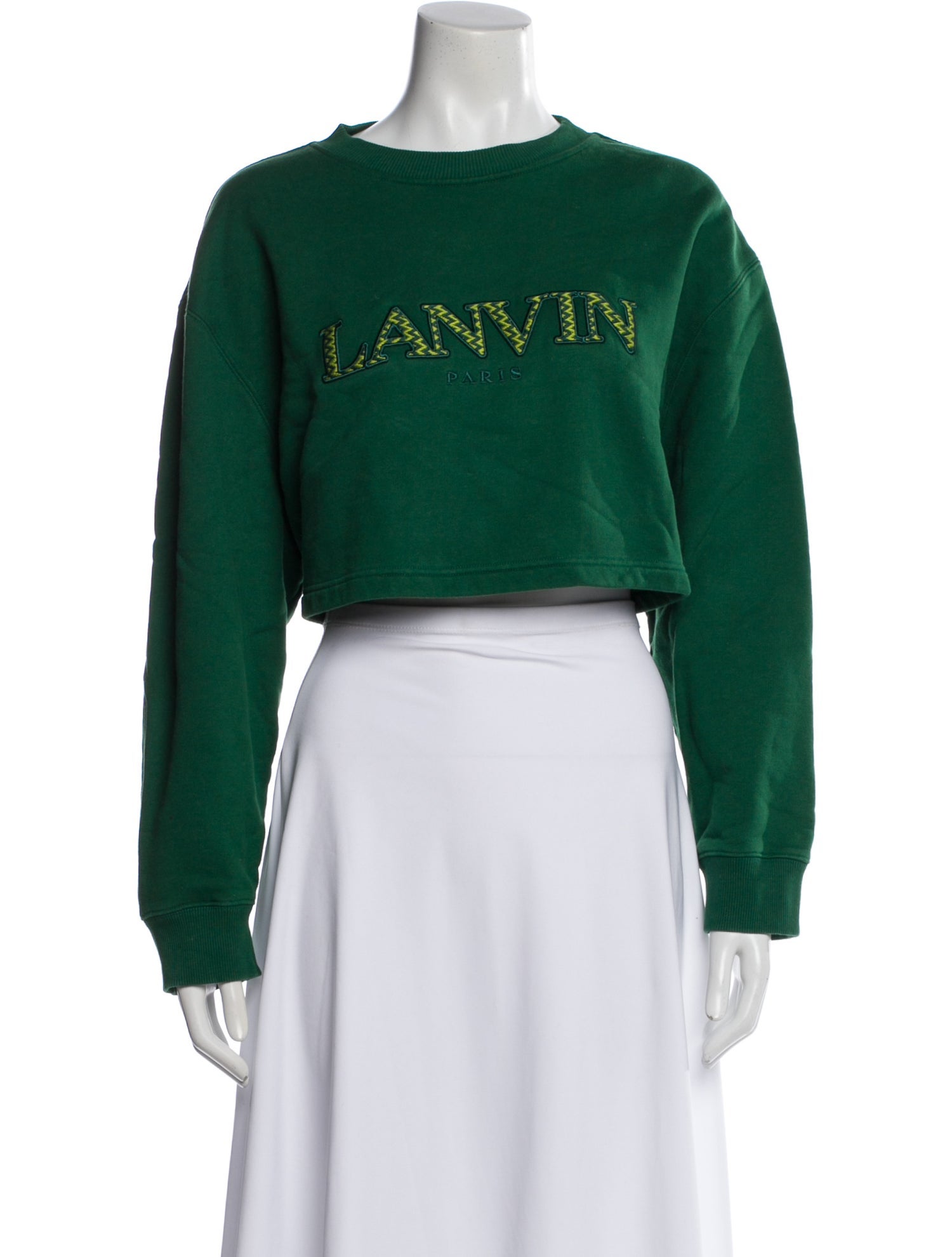 Lanvin Graphic Print Crew Neck Crop Top