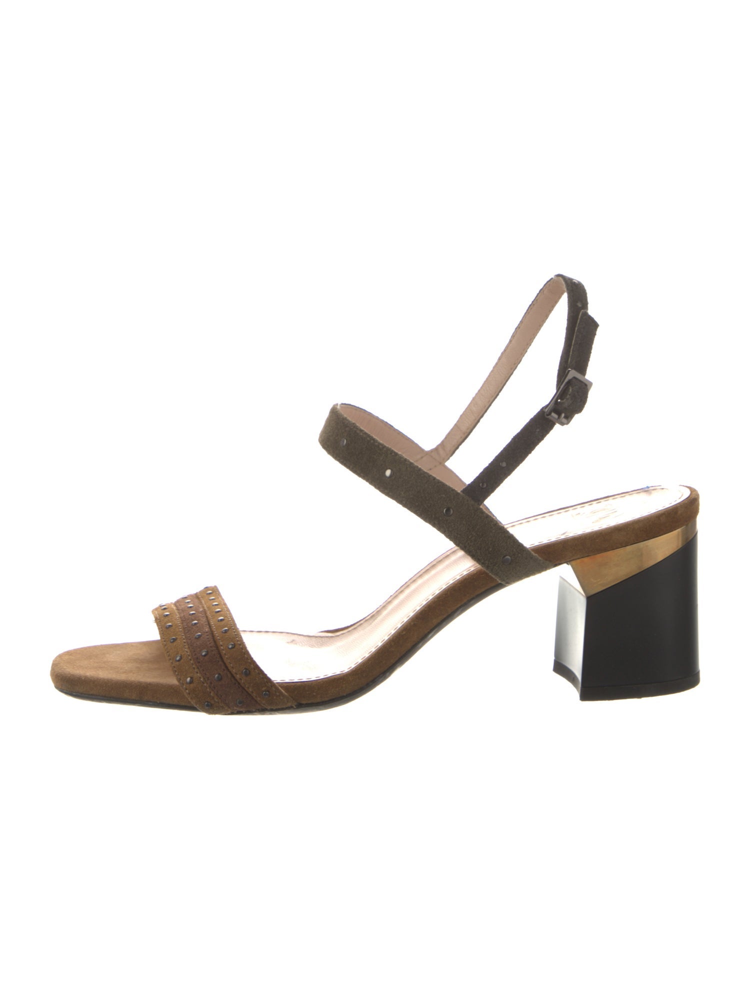 Lanvin Suede Studded Accents Slingback Sandals