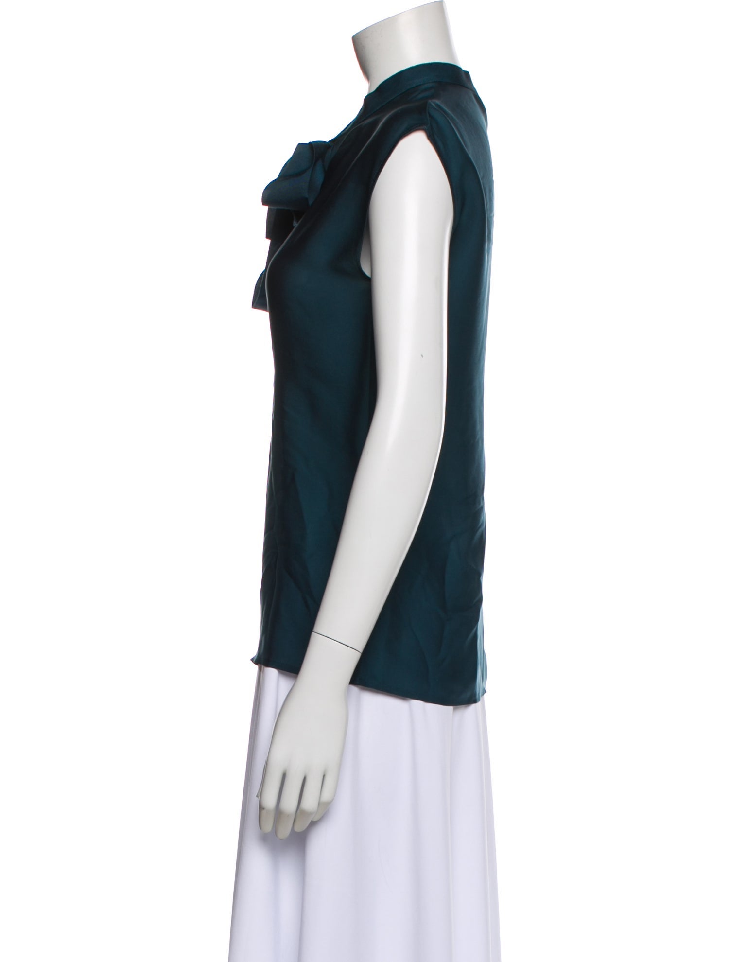 Lanvin Tie Neck Short Sleeve Blouse
