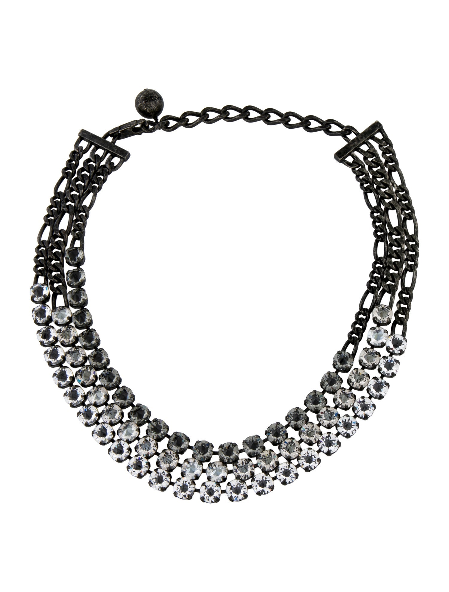 Lanvin Crystal Multi-Chain Necklace