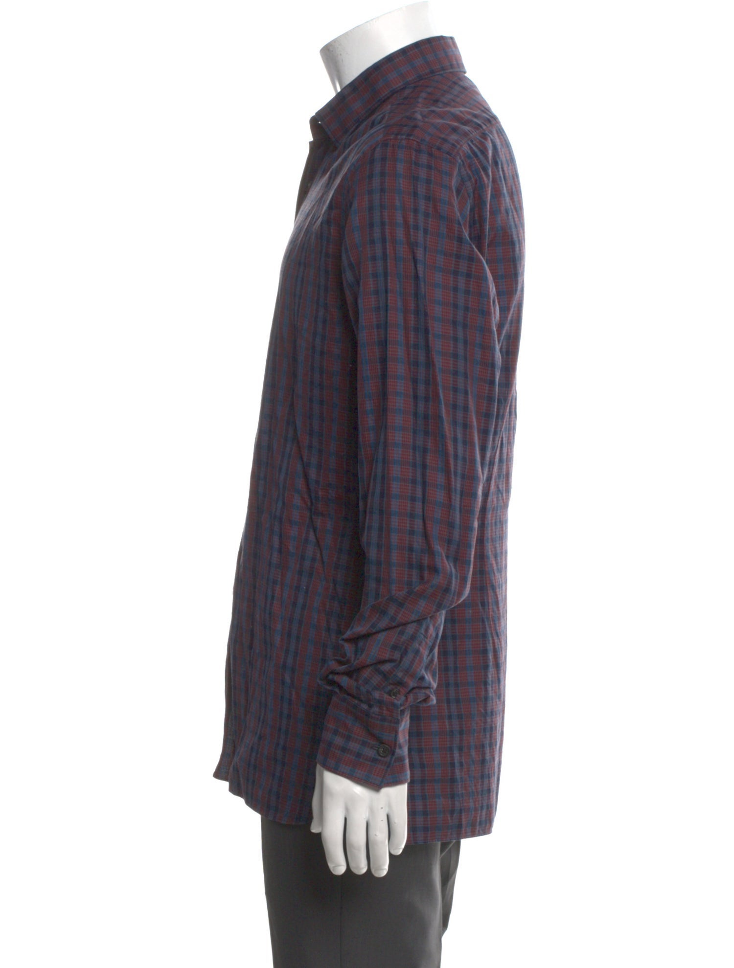 Lanvin Plaid Print Long Sleeve Shirt