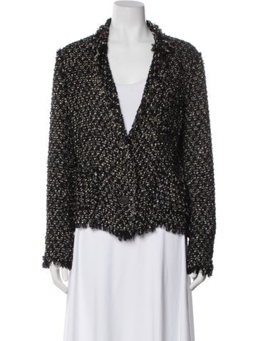 Pre-owned Lanvin Tweed Pattern Evening Jacket In Gray