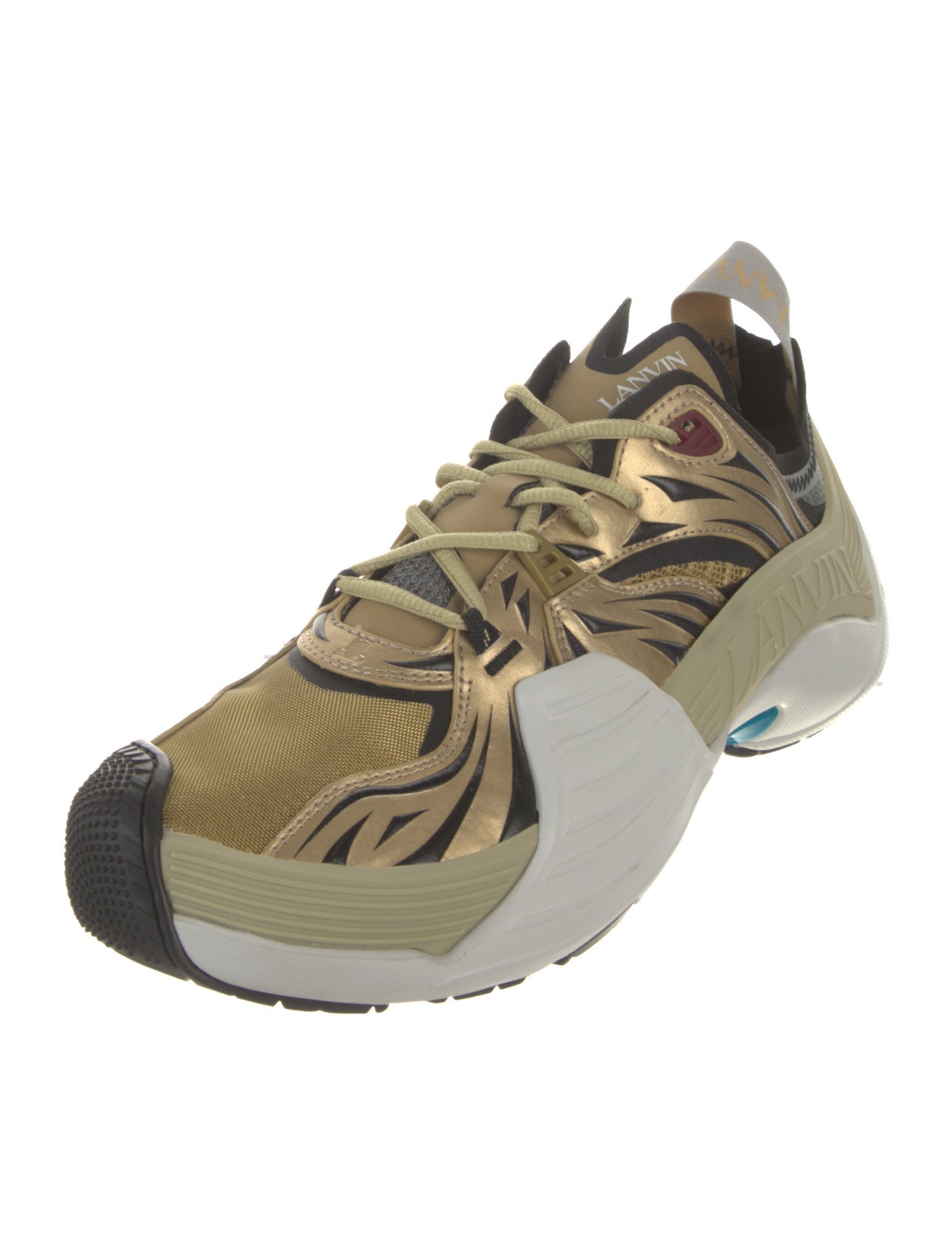 Lanvin Leather Printed Athletic Sneakers
