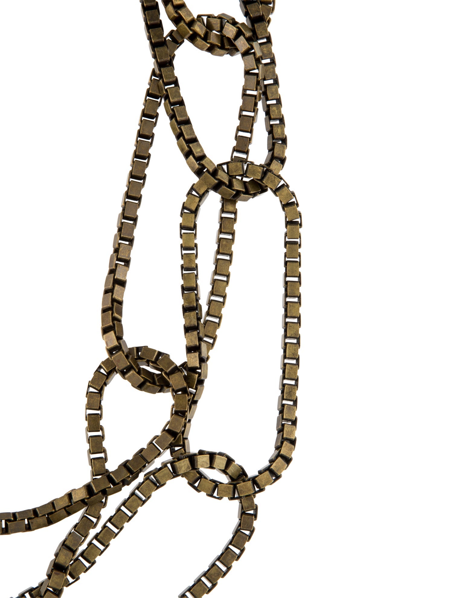 Lanvin Vintage Box Chain Long Link Necklace