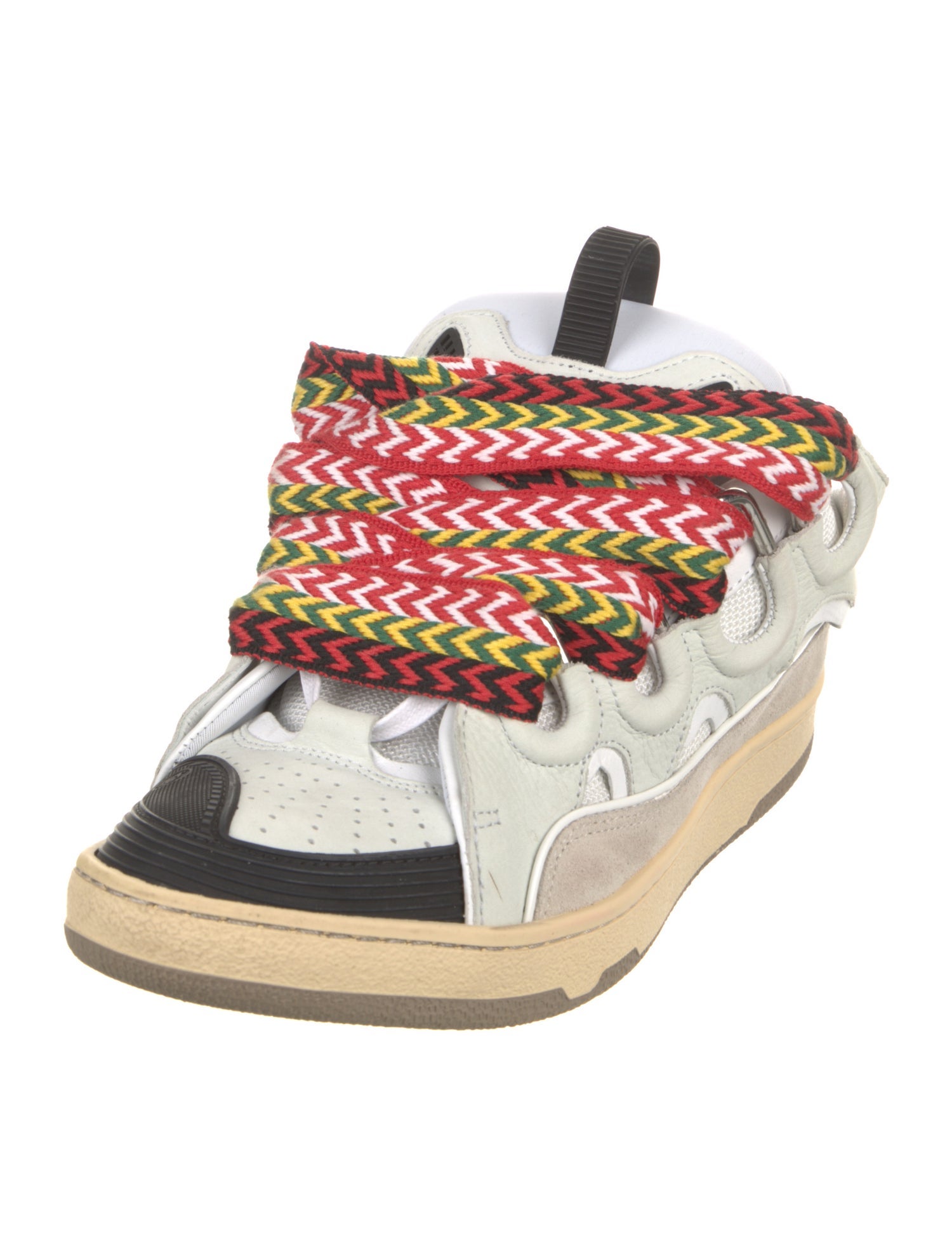 Lanvin Leather Colorblock Pattern Sneakers