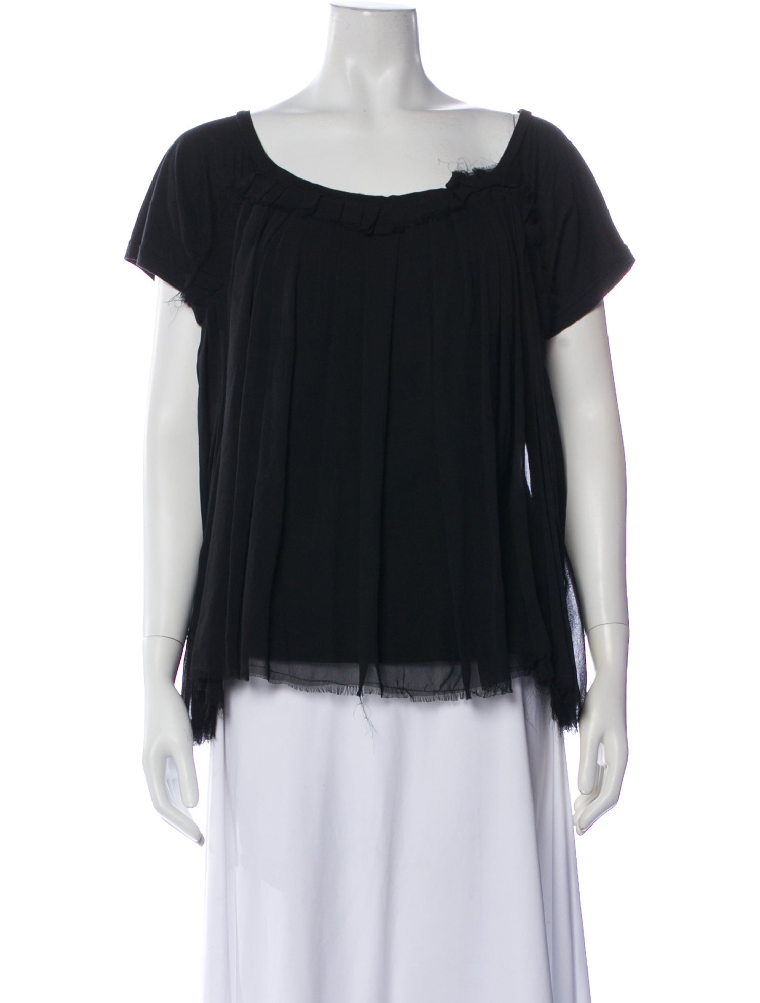 Lanvin Scoop Neck Short Sleeve Blouse