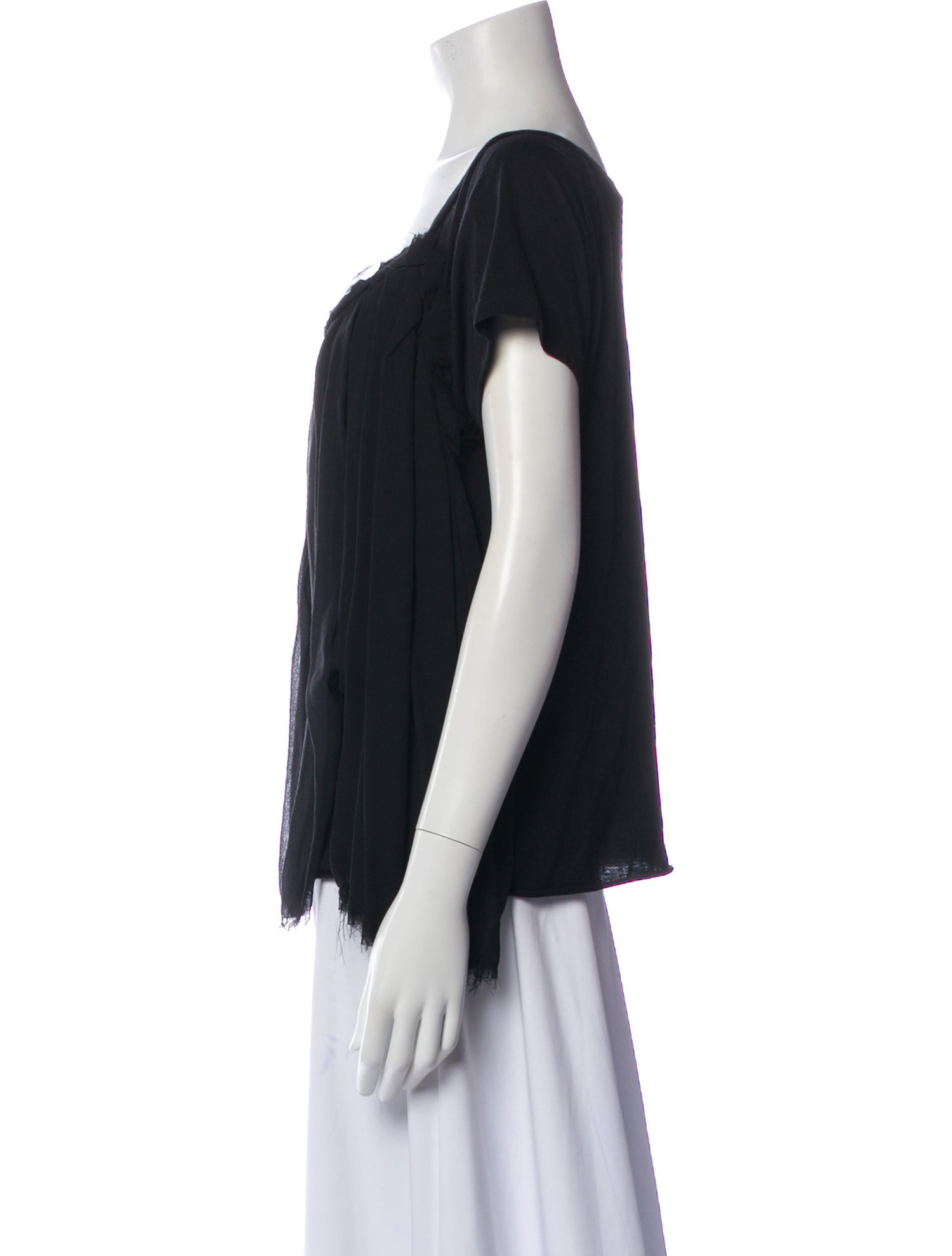 Lanvin Scoop Neck Short Sleeve Blouse