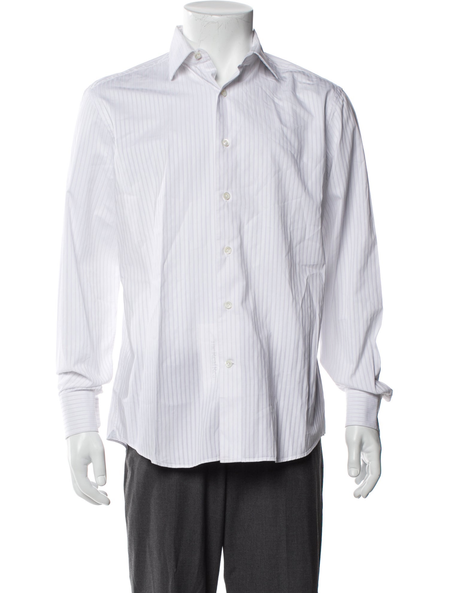 Lanvin Striped Long Sleeve Dress Shirt