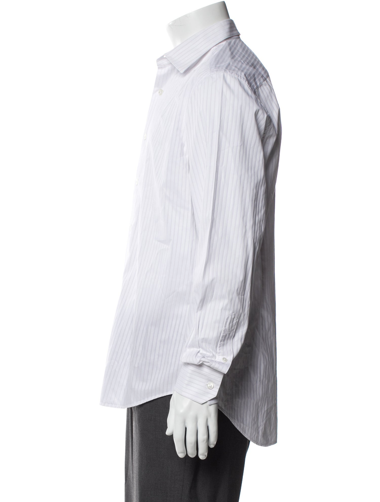 Lanvin Striped Long Sleeve Dress Shirt