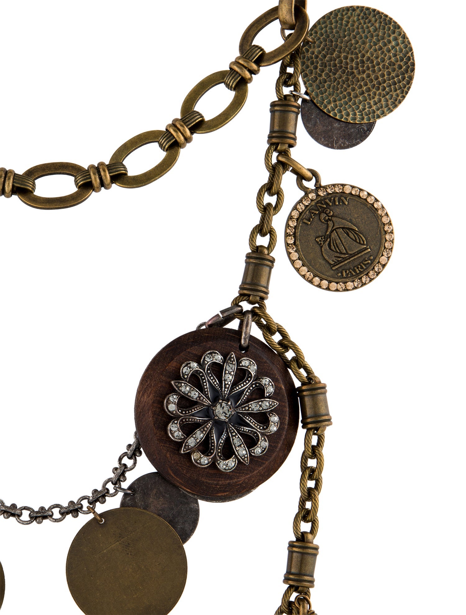 Lanvin Faux Pearl, Crystal & Resin Multistrand Necklace