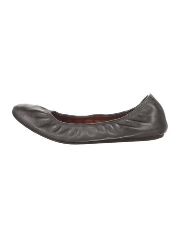 Pre-owned Lanvin Leather Ballet Flats In Gray