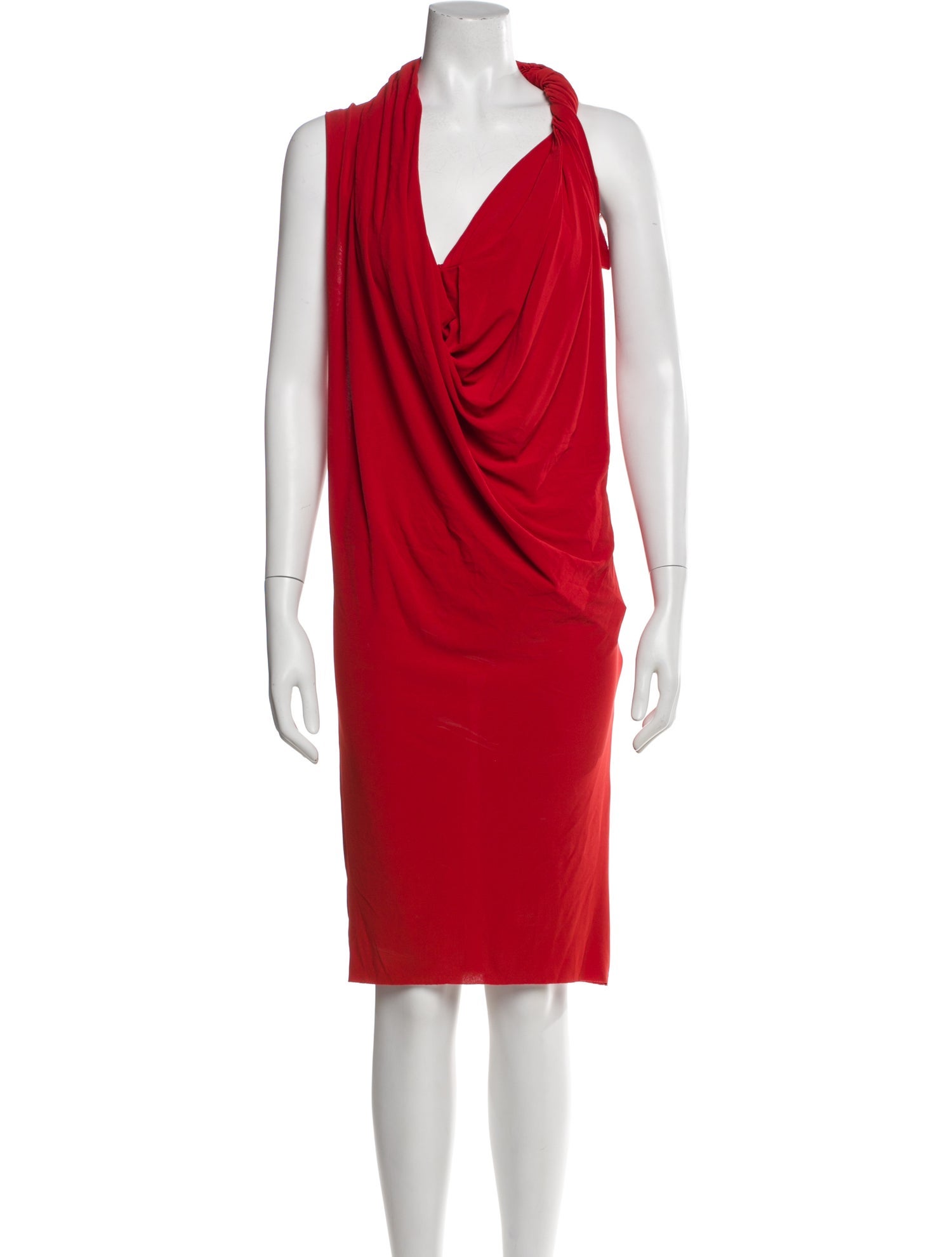 Lanvin Cowl Neck Knee-Length Dress