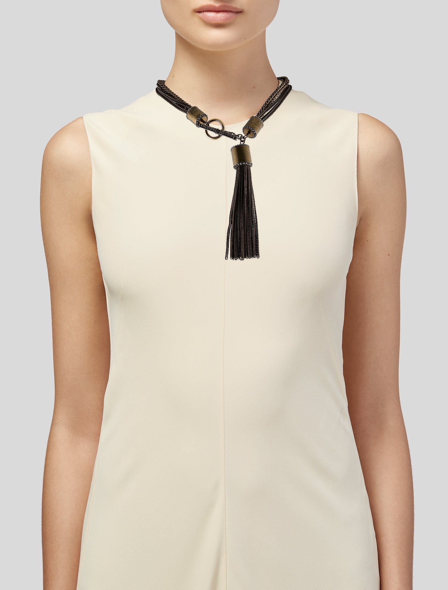 Lanvin Crystal Lavalier Necklace