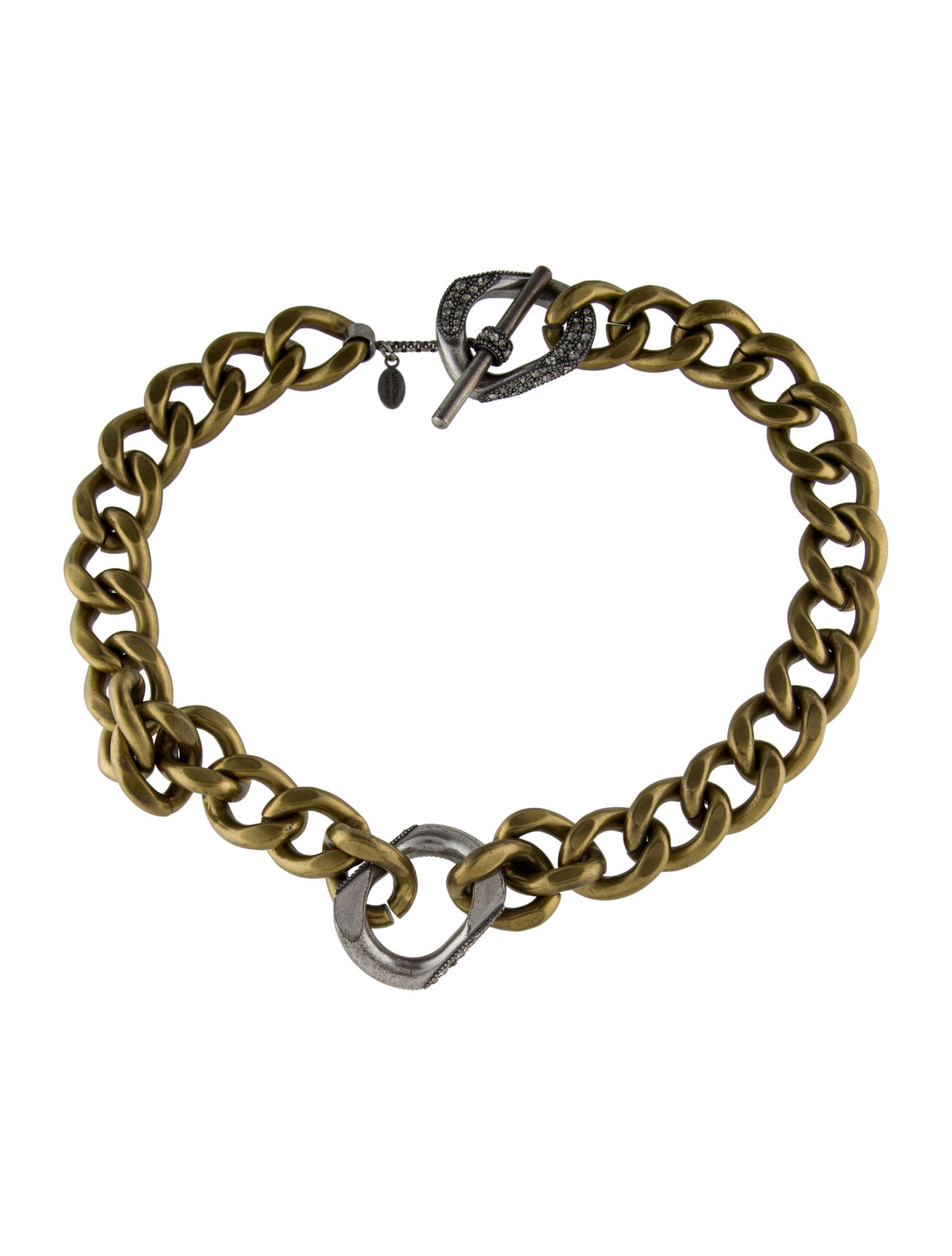 Lanvin Crystal Two-Tone Chain-Link Necklace