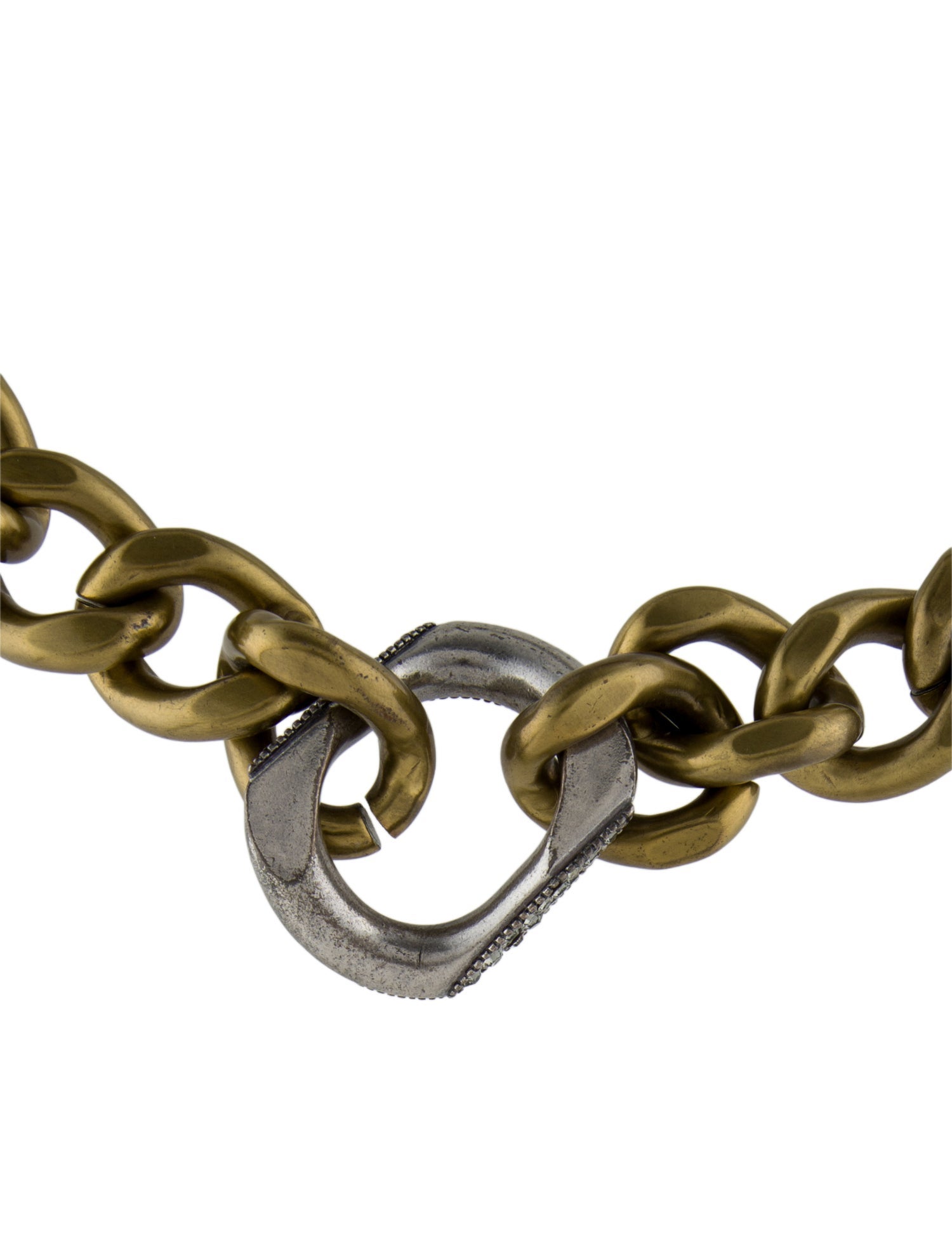 Lanvin Crystal Two-Tone Chain-Link Necklace