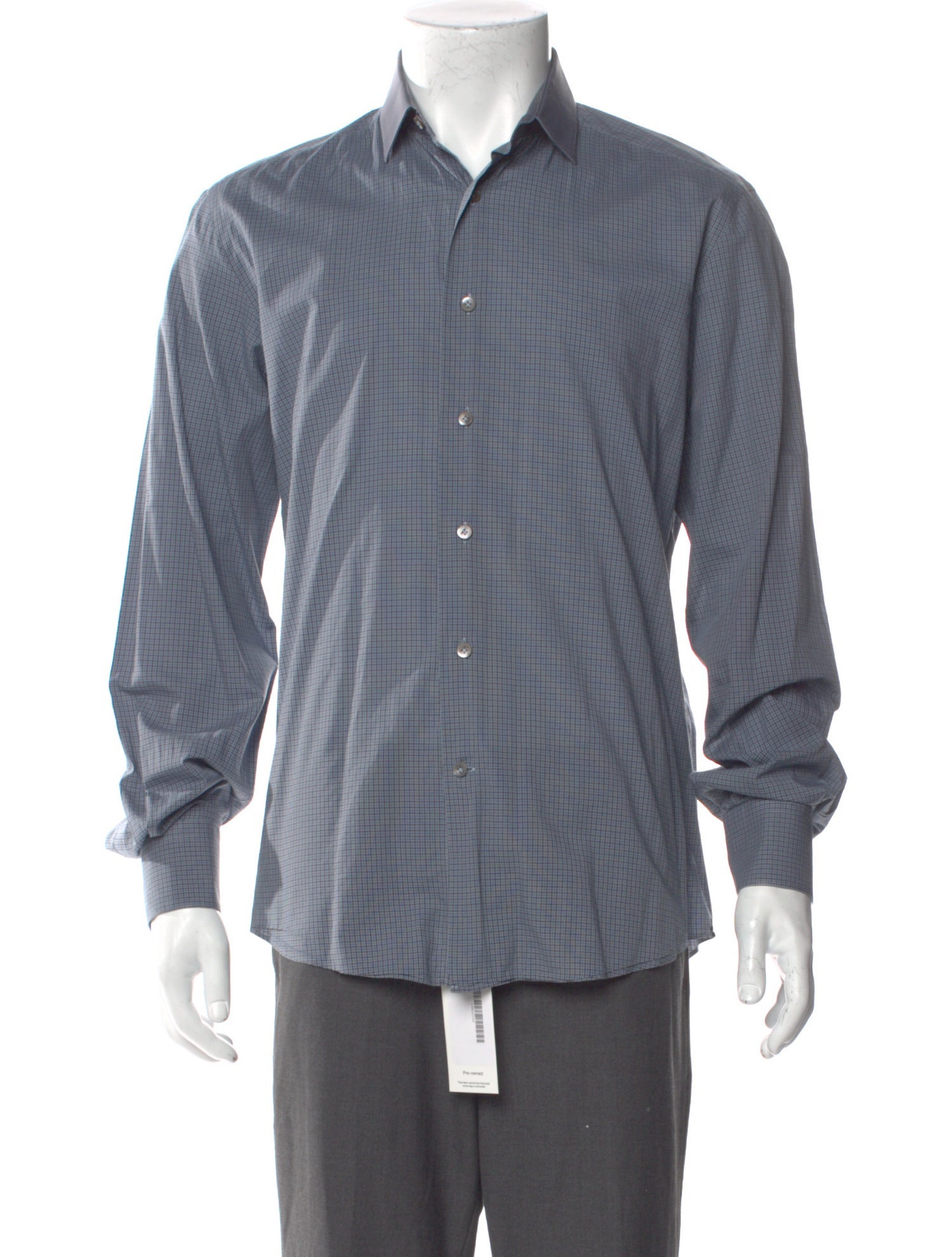 Lanvin Plaid Print Long Sleeve Shirt