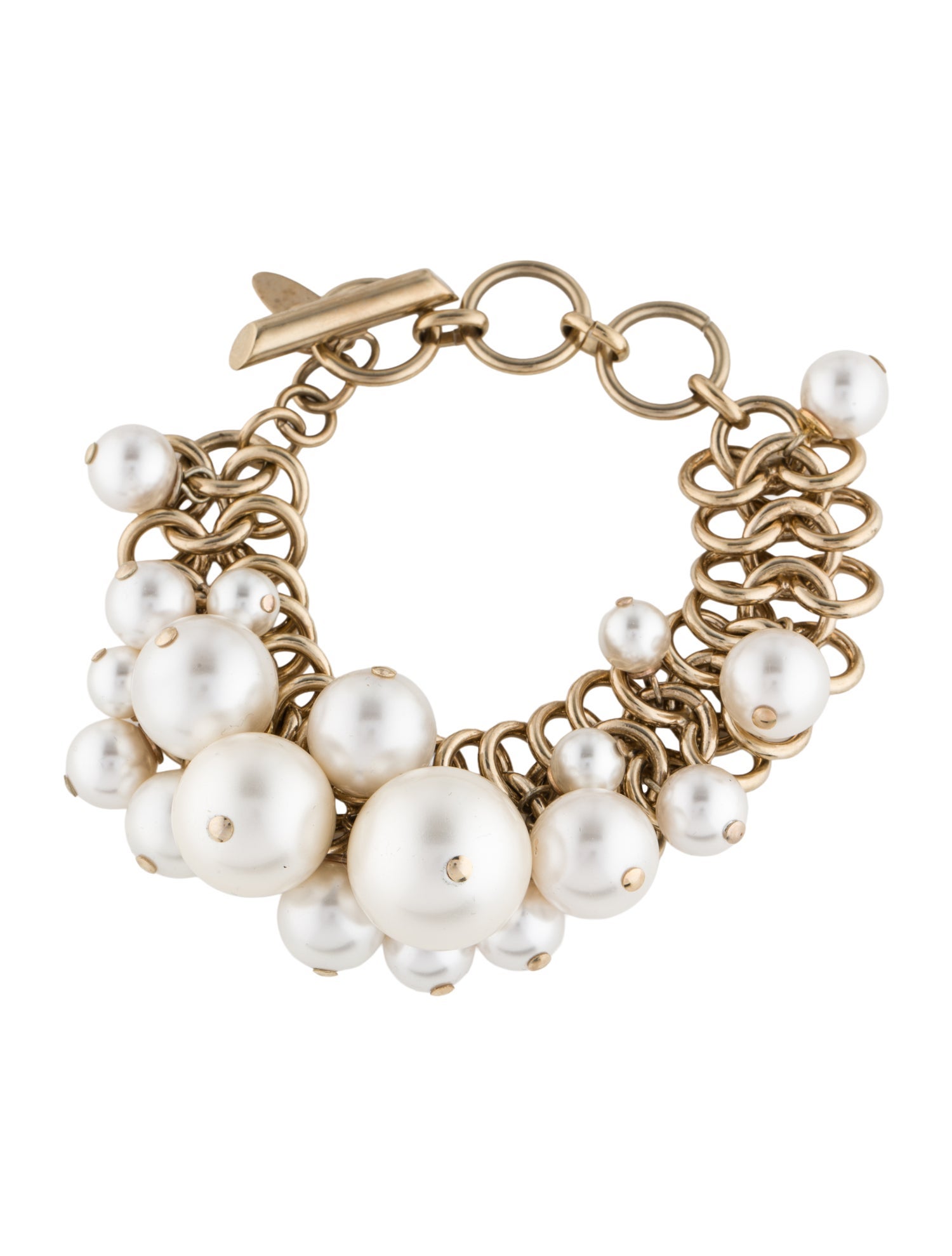 Lanvin Faux Pearl Link Bracelet