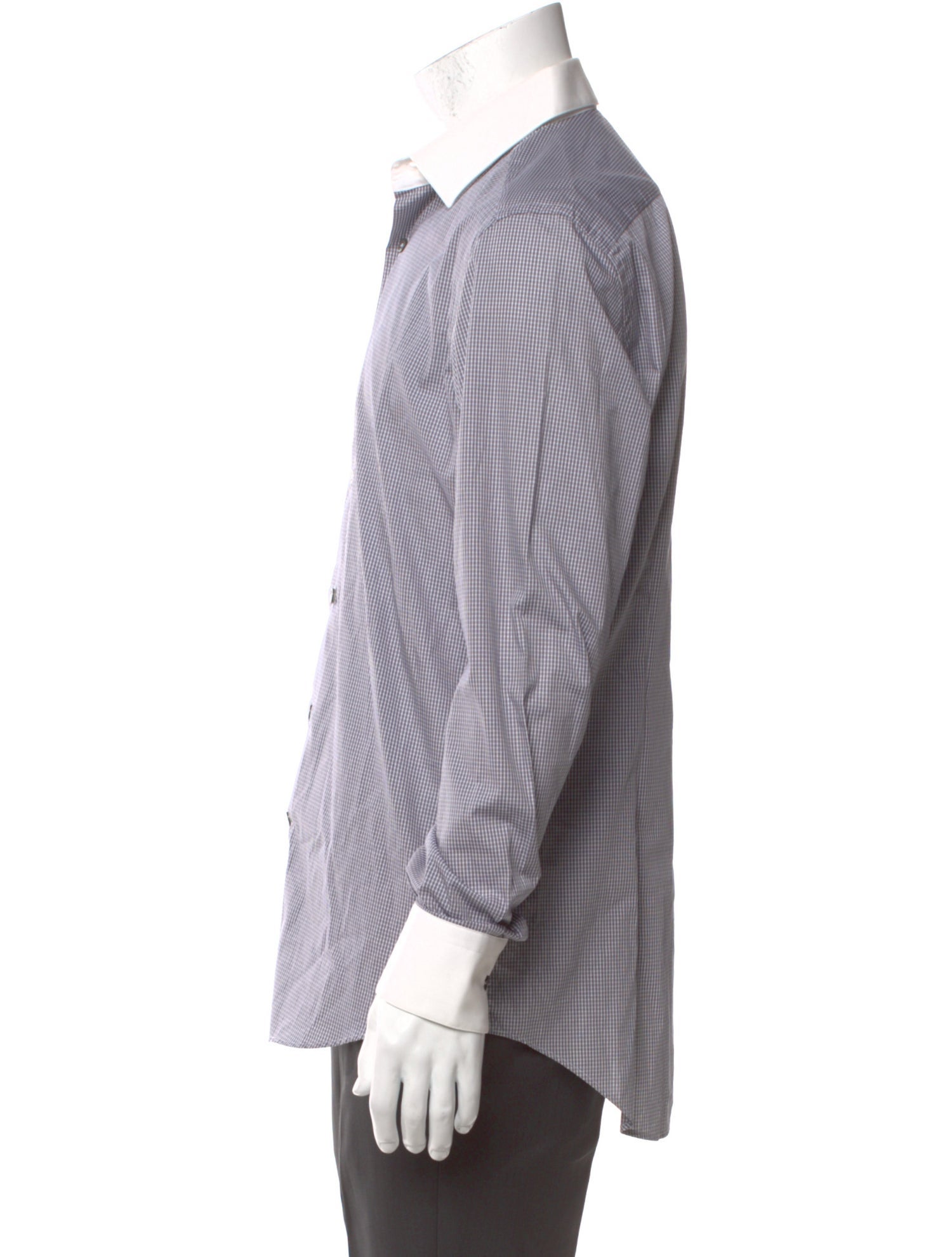 Lanvin Plaid Print Long Sleeve Dress Shirt