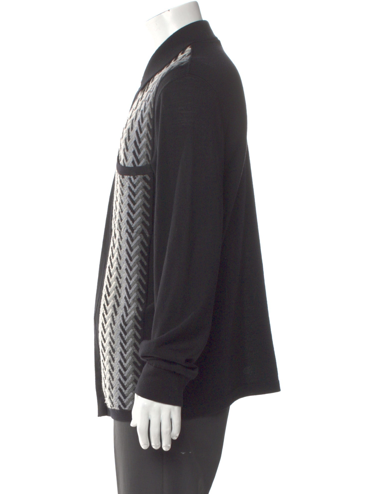 Lanvin Wool Graphic Print Polo Sweater