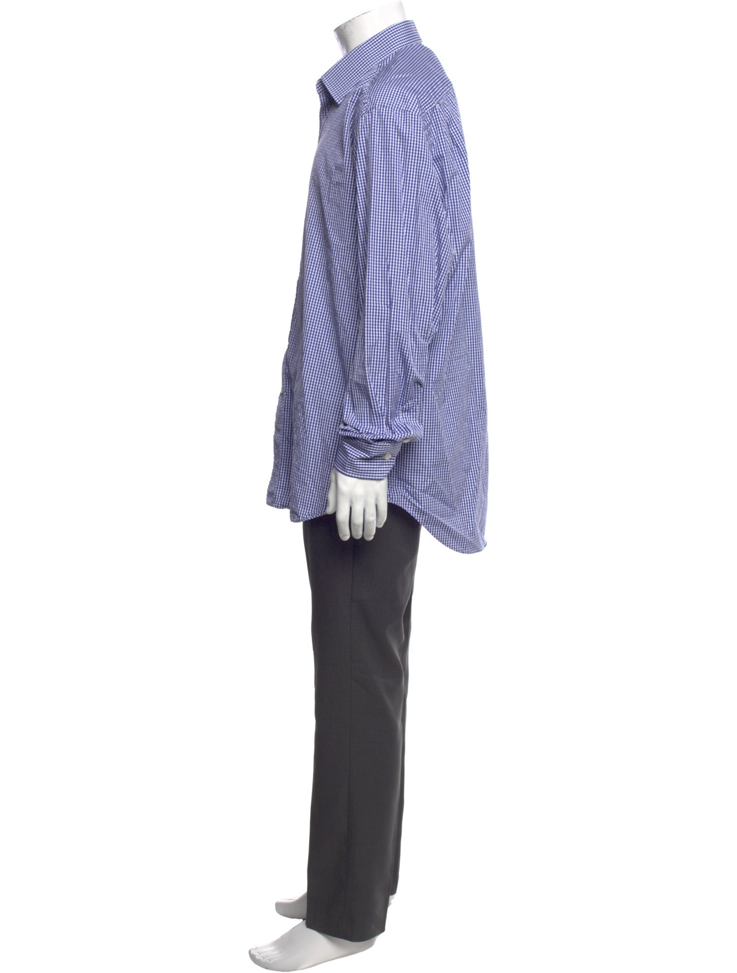 Lanvin Plaid Print Long Sleeve Dress Shirt