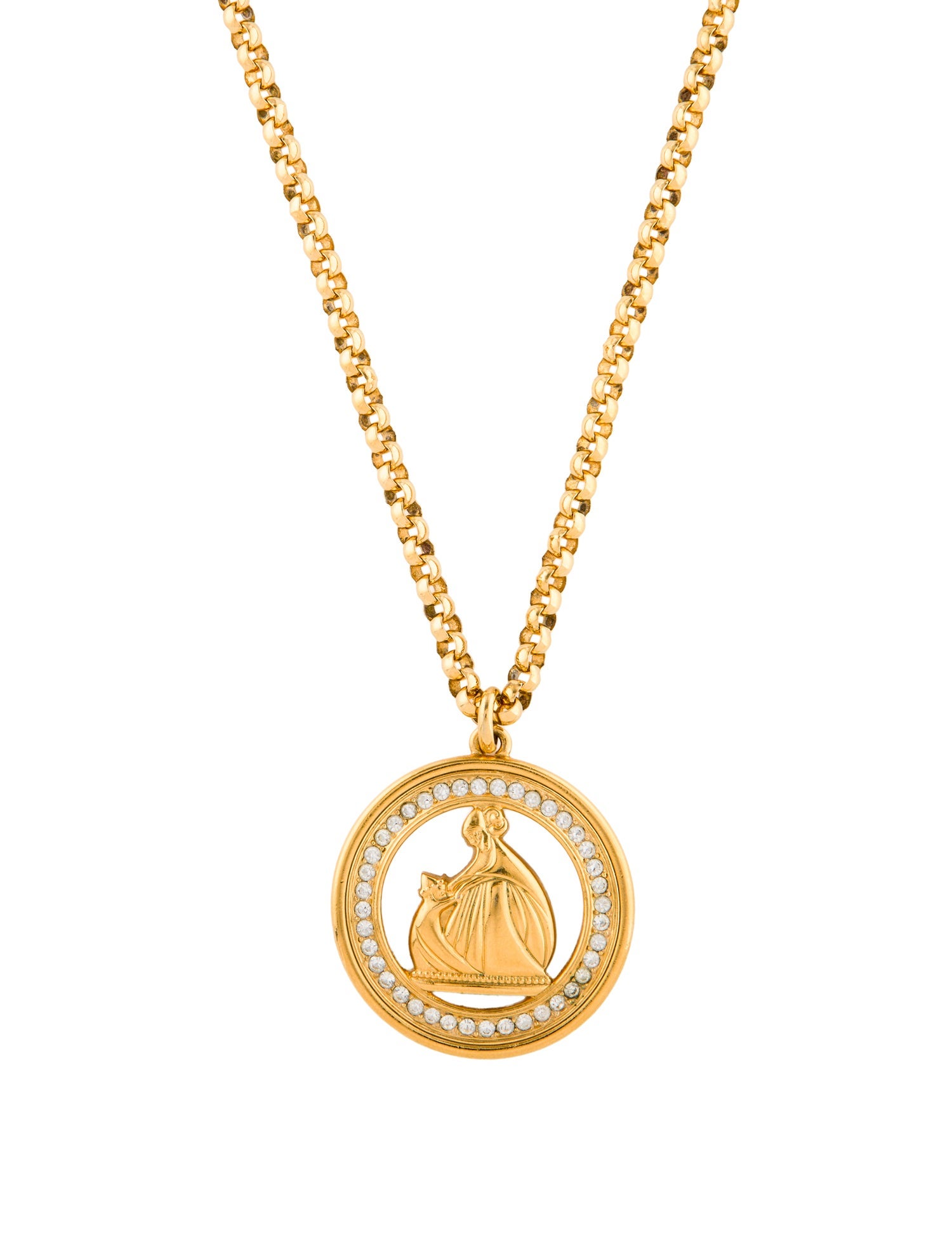 Lanvin Crystal Mother & Child Pendant Necklace