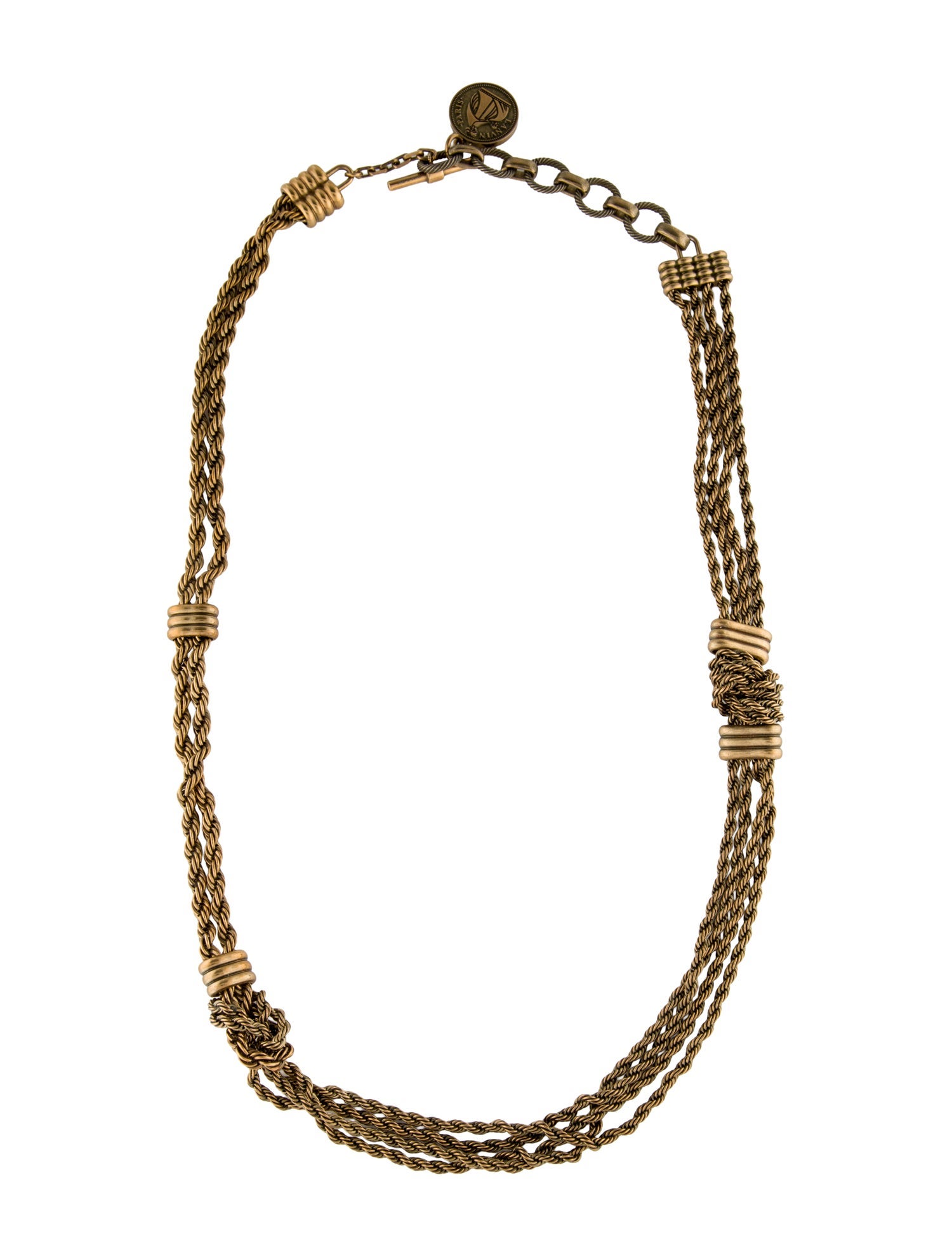 Lanvin Short Knot Chain Double Strand Necklace