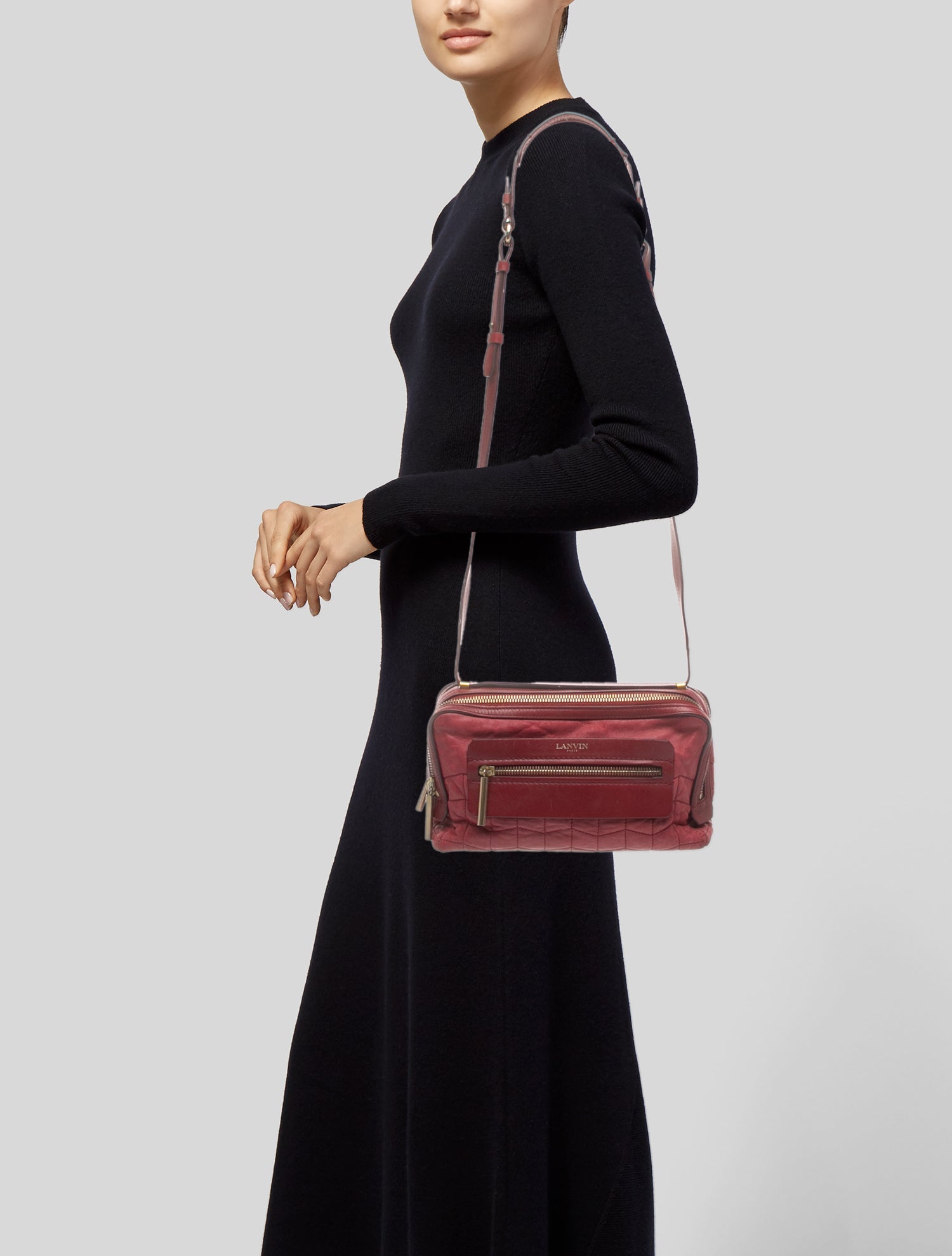 Lanvin Leather Top Handle Bag - Burgundy Handle Bags, Handbags