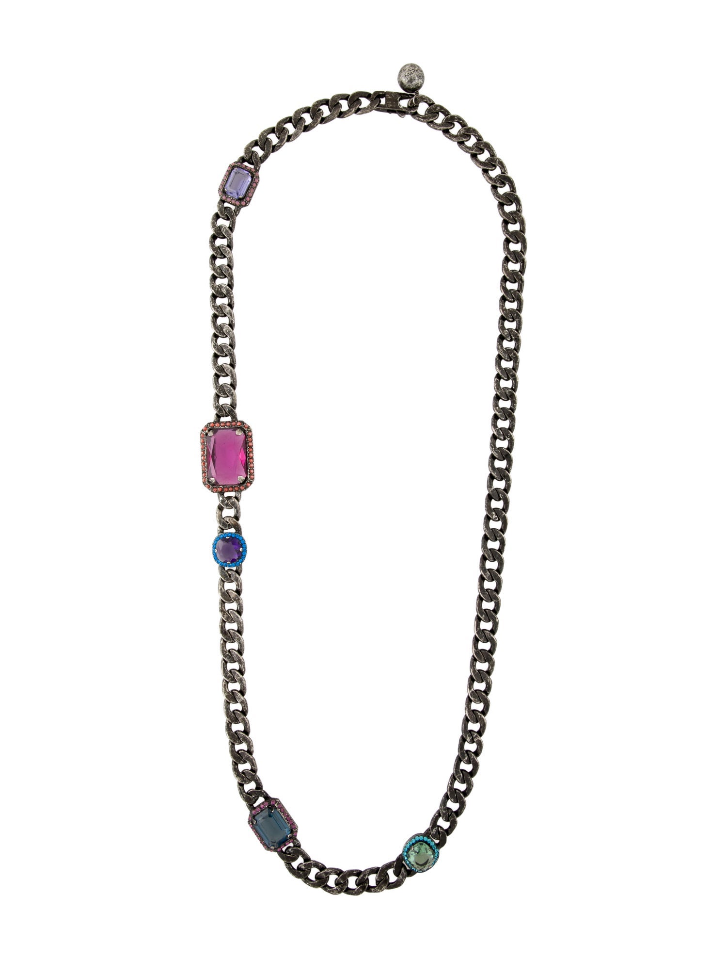 Lanvin Multi-Crystal Station Necklace